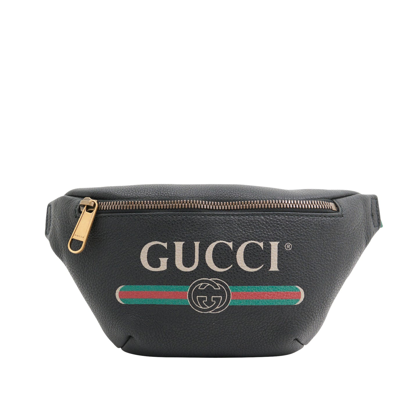 Gucci Vintage Leather Logo Small Belt Bag in Black