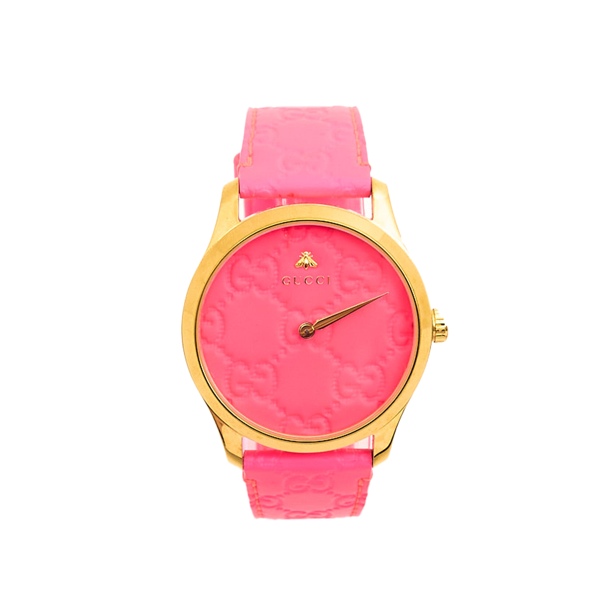 Gucci G Timeless Quartz Pink Dial Pink & Leather Strap