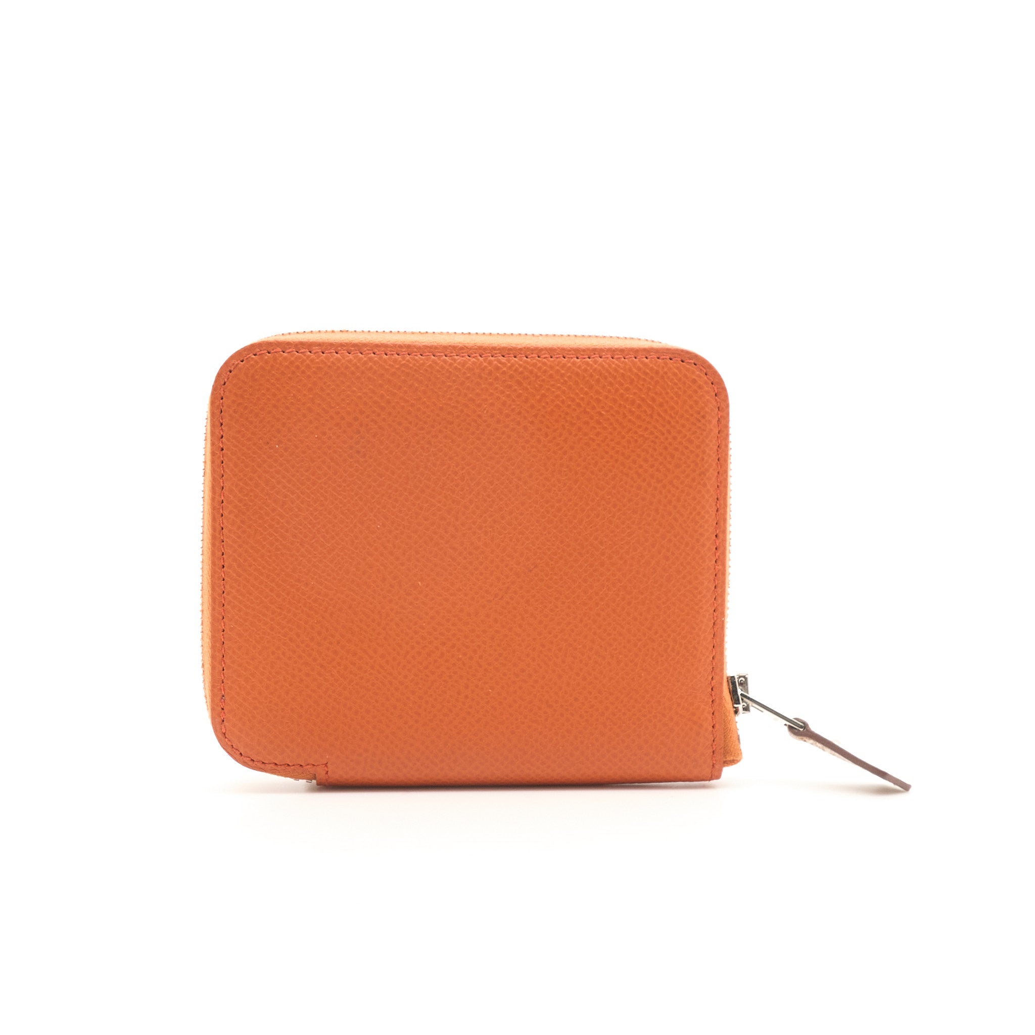Hermes Azap Silk'In Compact Wallet Orange Epsom Leather