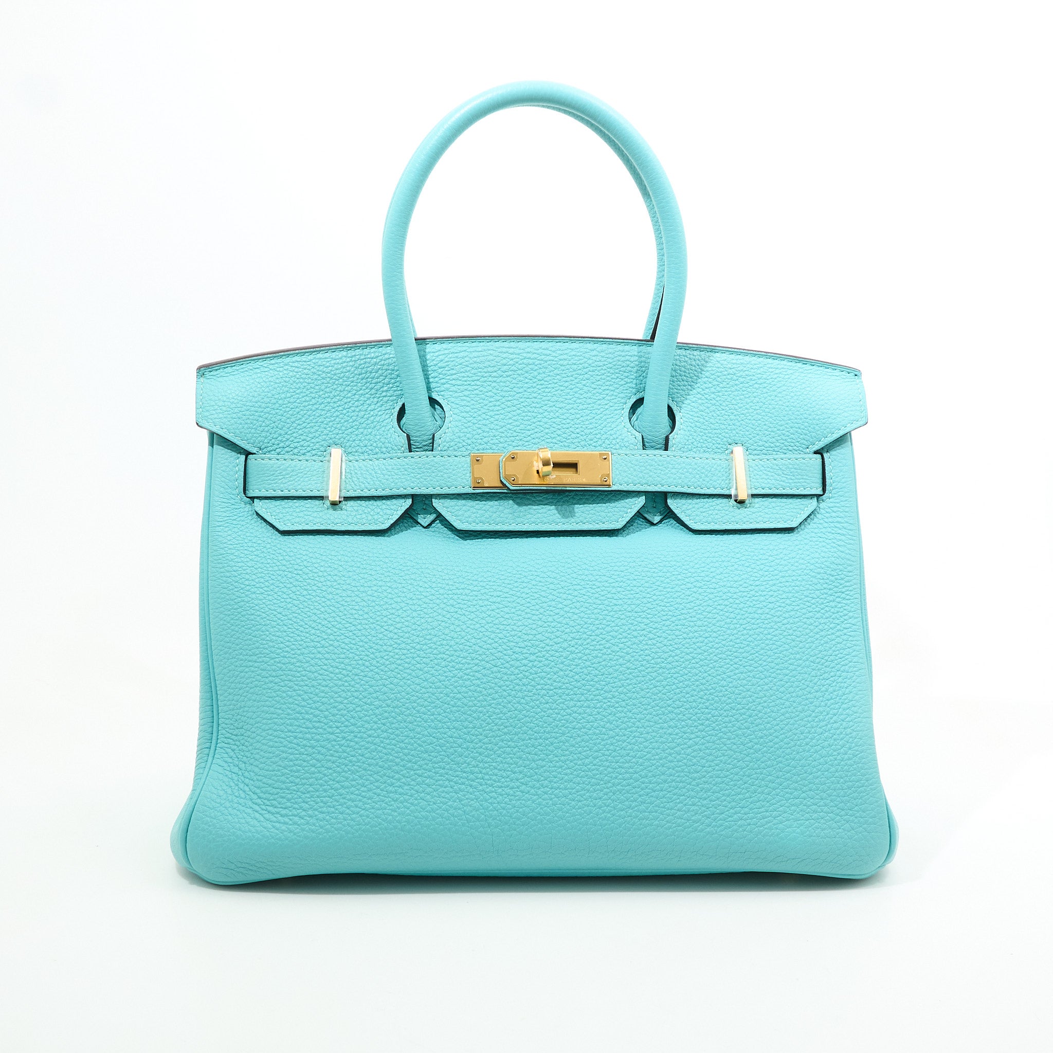 Hermes Birkin 30 Togo Bleu Atoll Stamp T 2015
