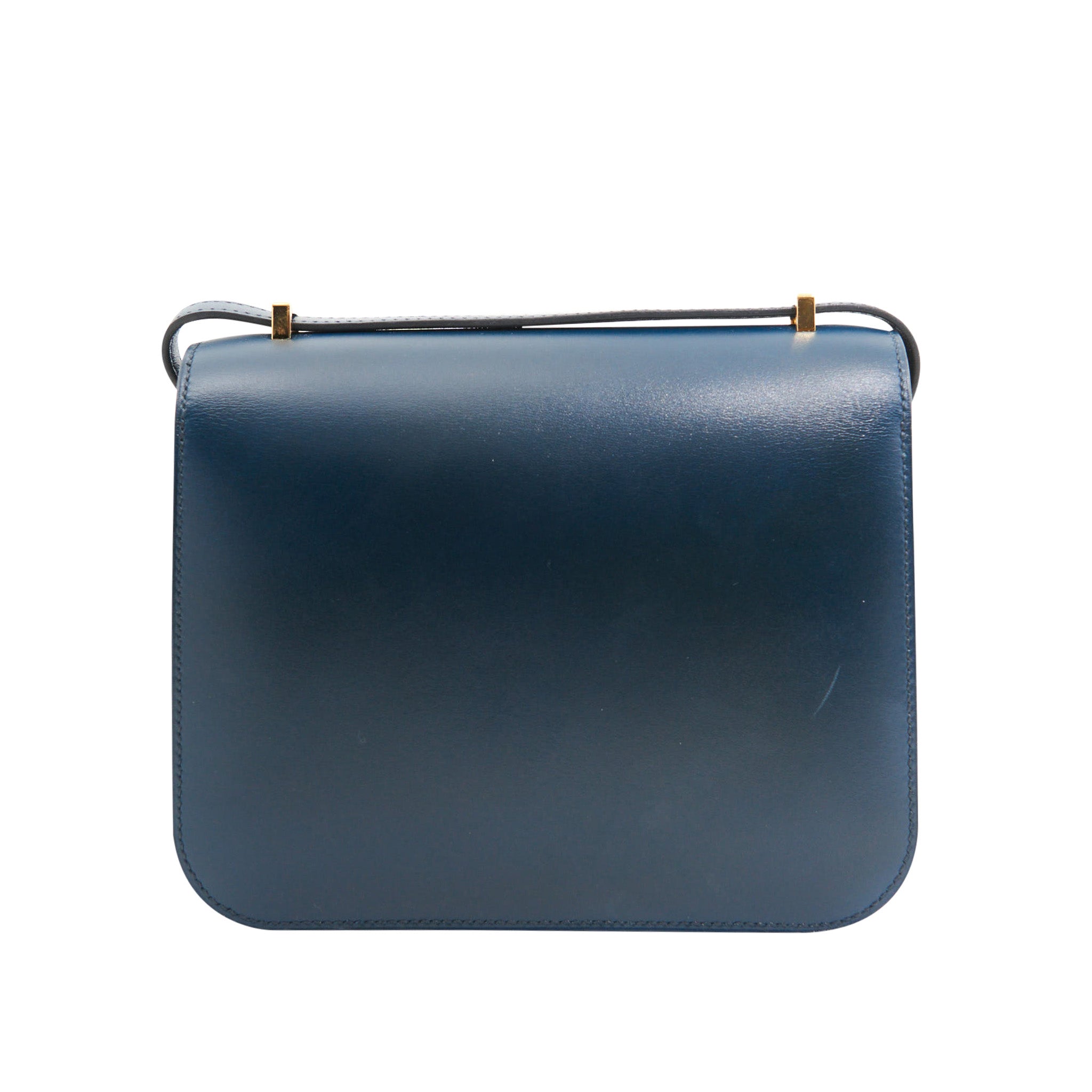 Hermes Box Calf Constance 19 in Bleu De Prusse GHW