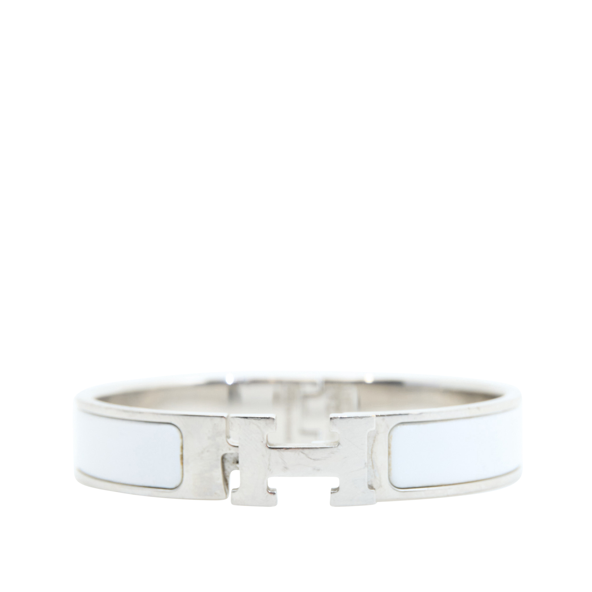 Hermes Clic H White Bracelet PM