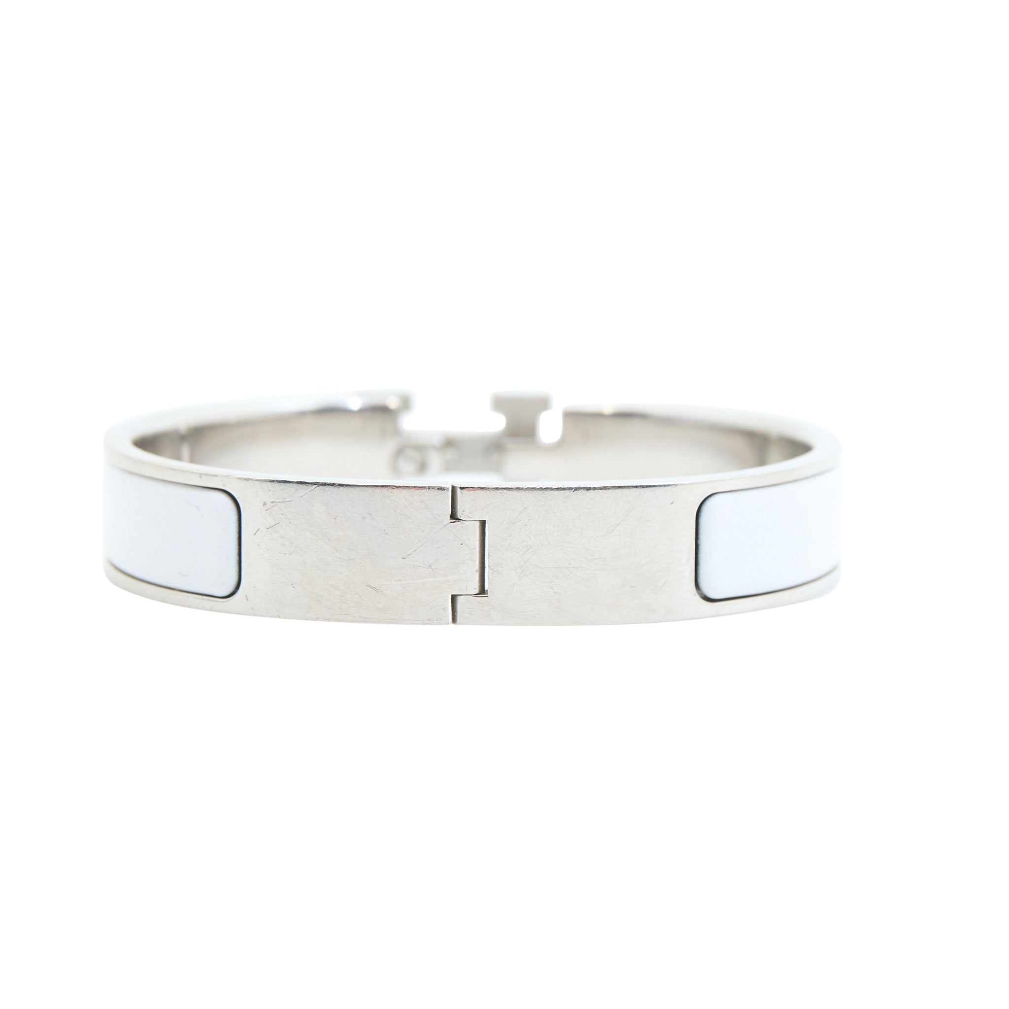 Hermes Clic H White Bracelet PM