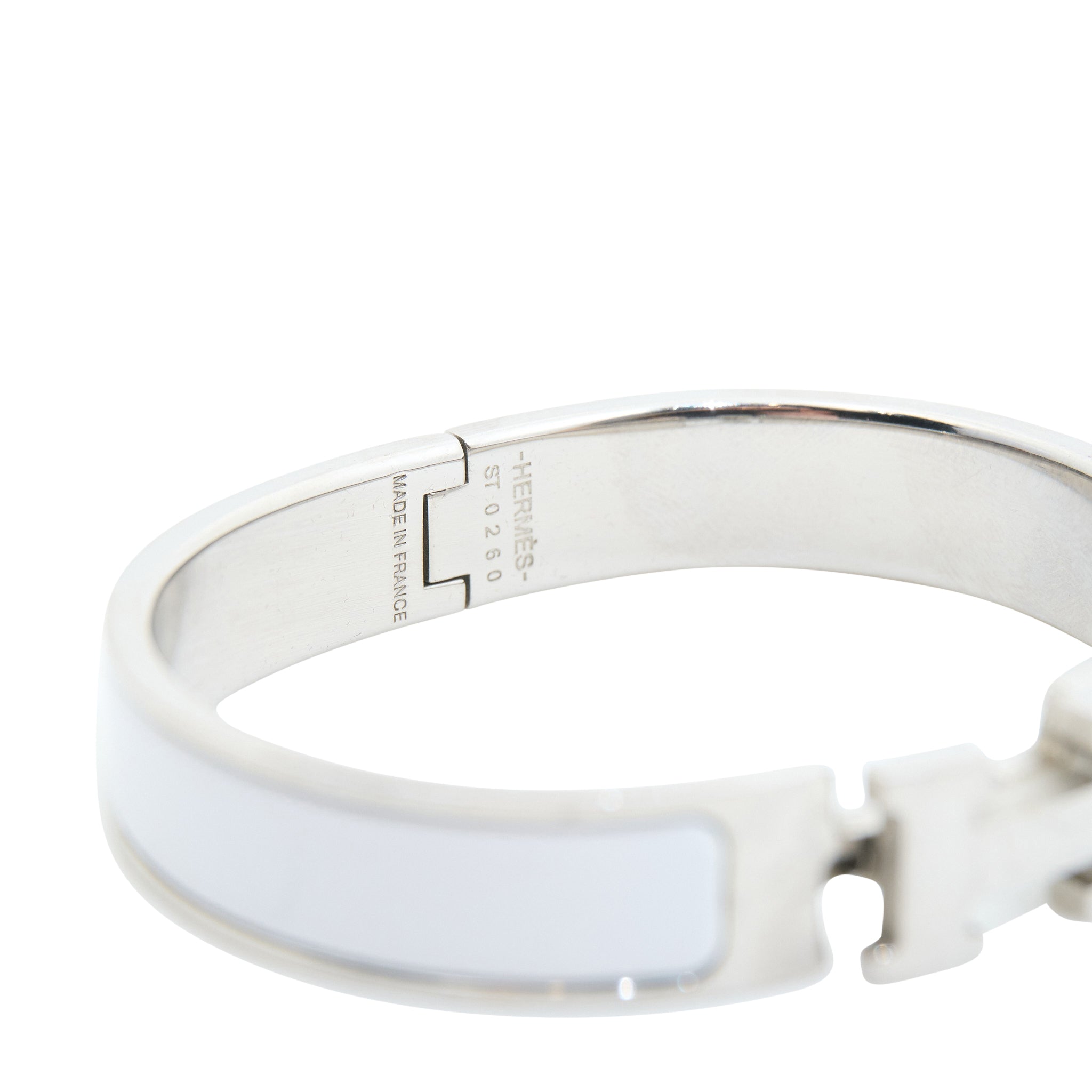 Hermes Clic H White Bracelet PM