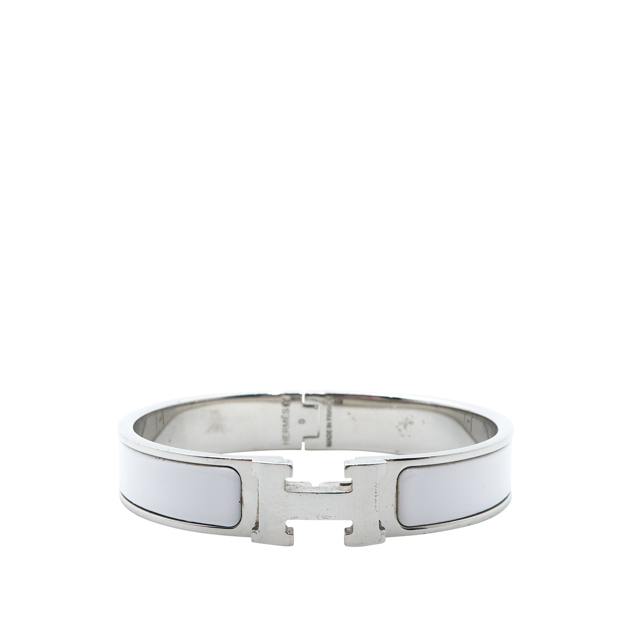 Hermes Clic H Bracelet White GM