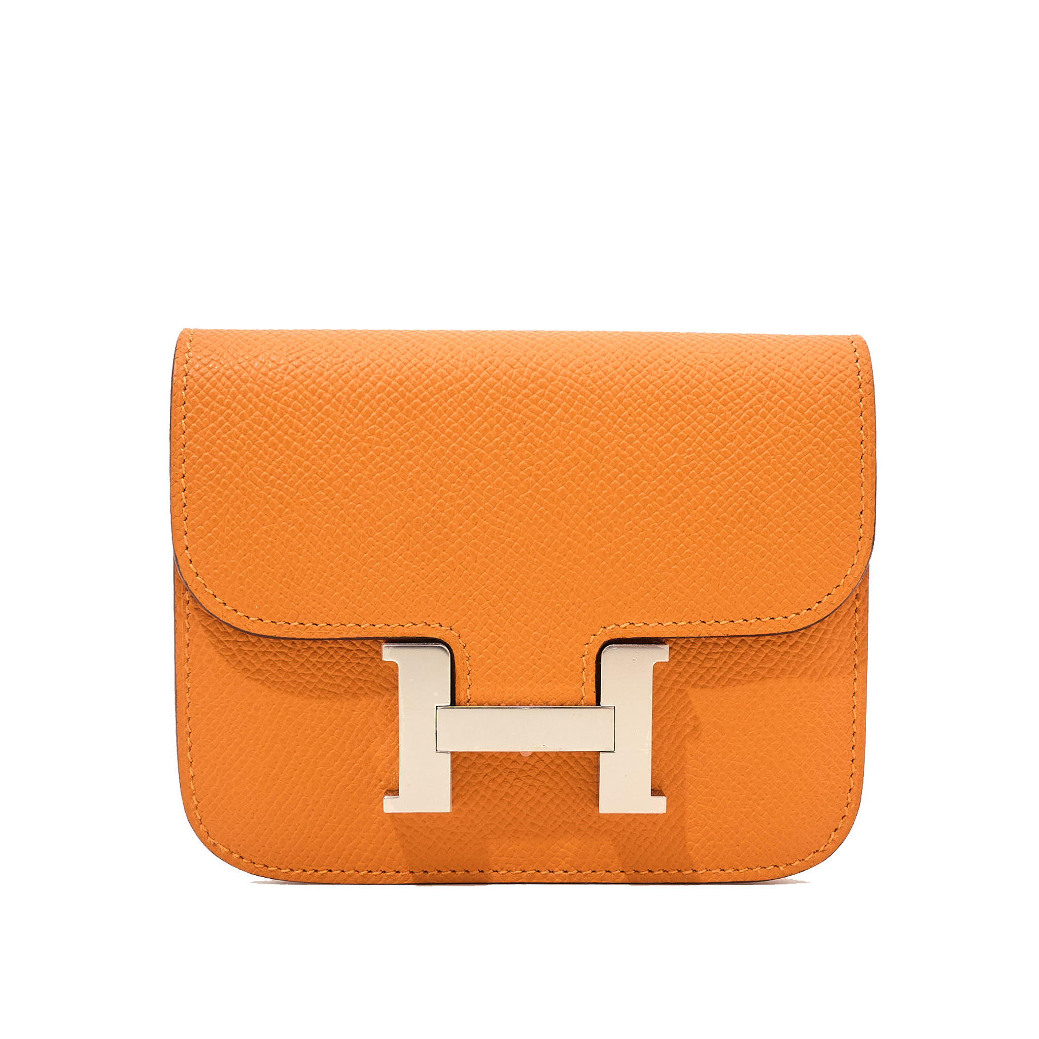 Hermes Constance Slim Wallet Orange Epsom PHW