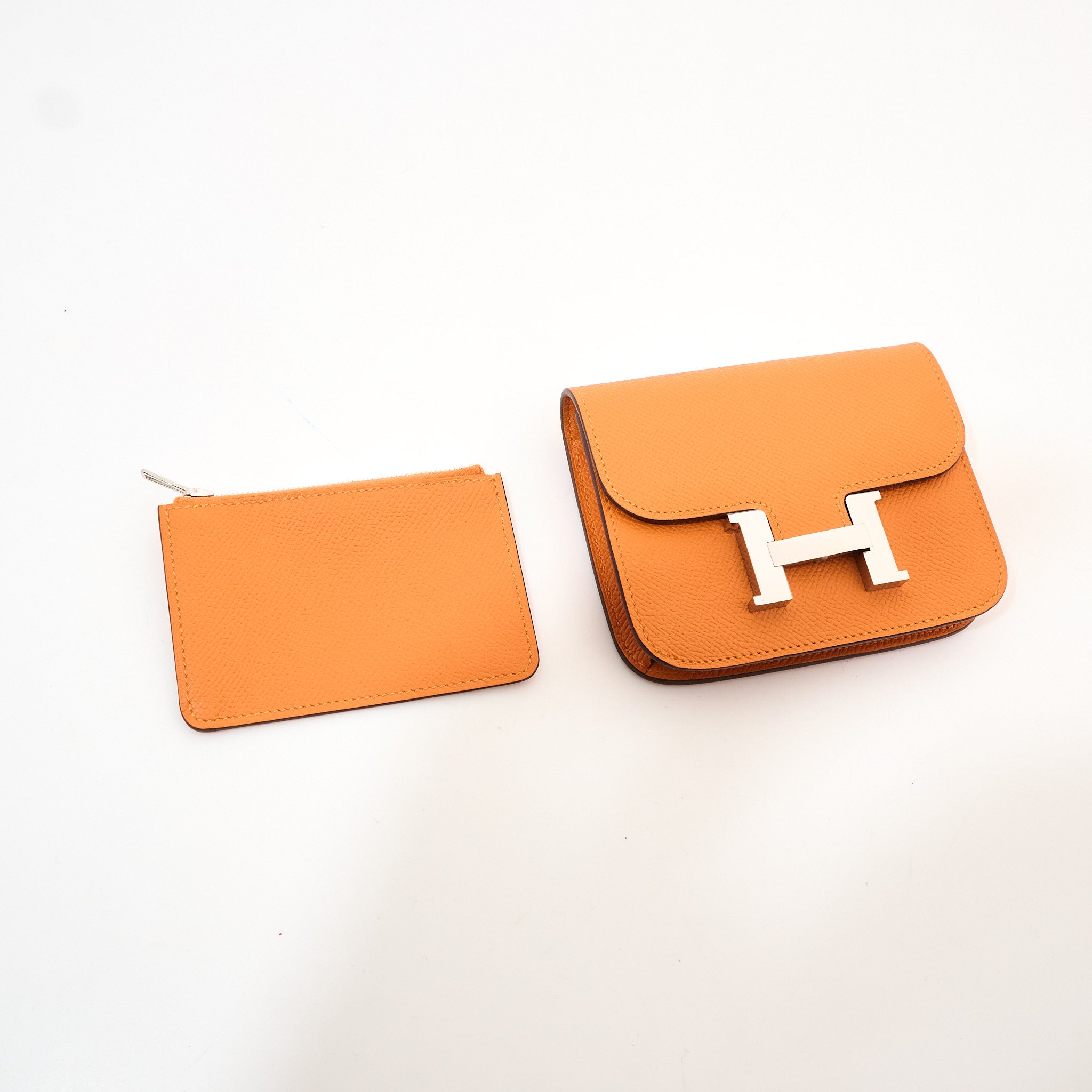 Hermes Constance Slim Wallet Orange Epsom PHW