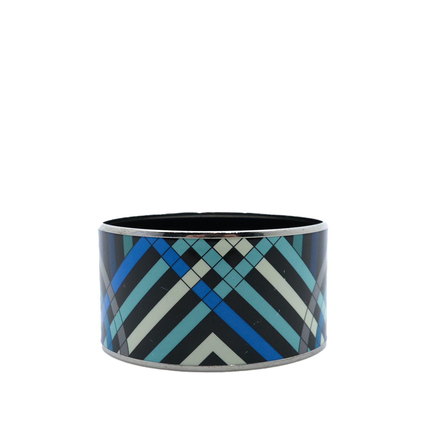 Hermes Enamel Spirographic Blue Bangle