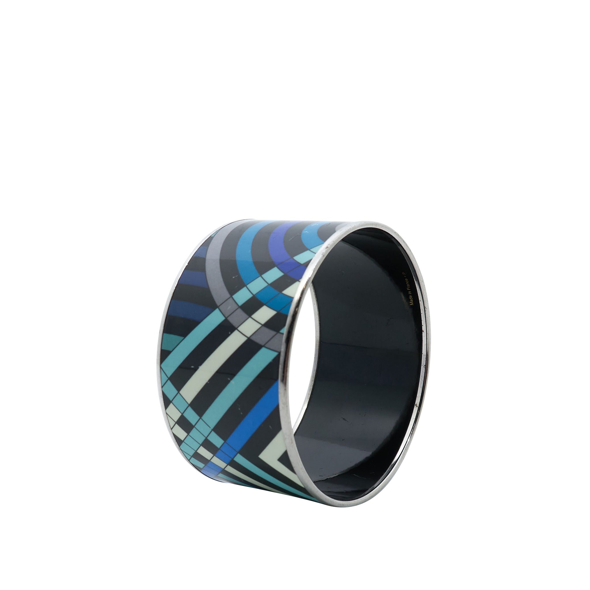 Hermes Enamel Spirographic Blue Bangle