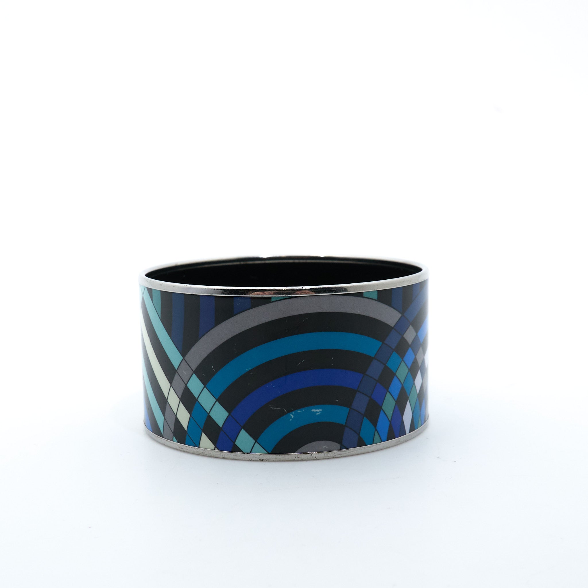 Hermes Enamel Spirographic Blue Bangle