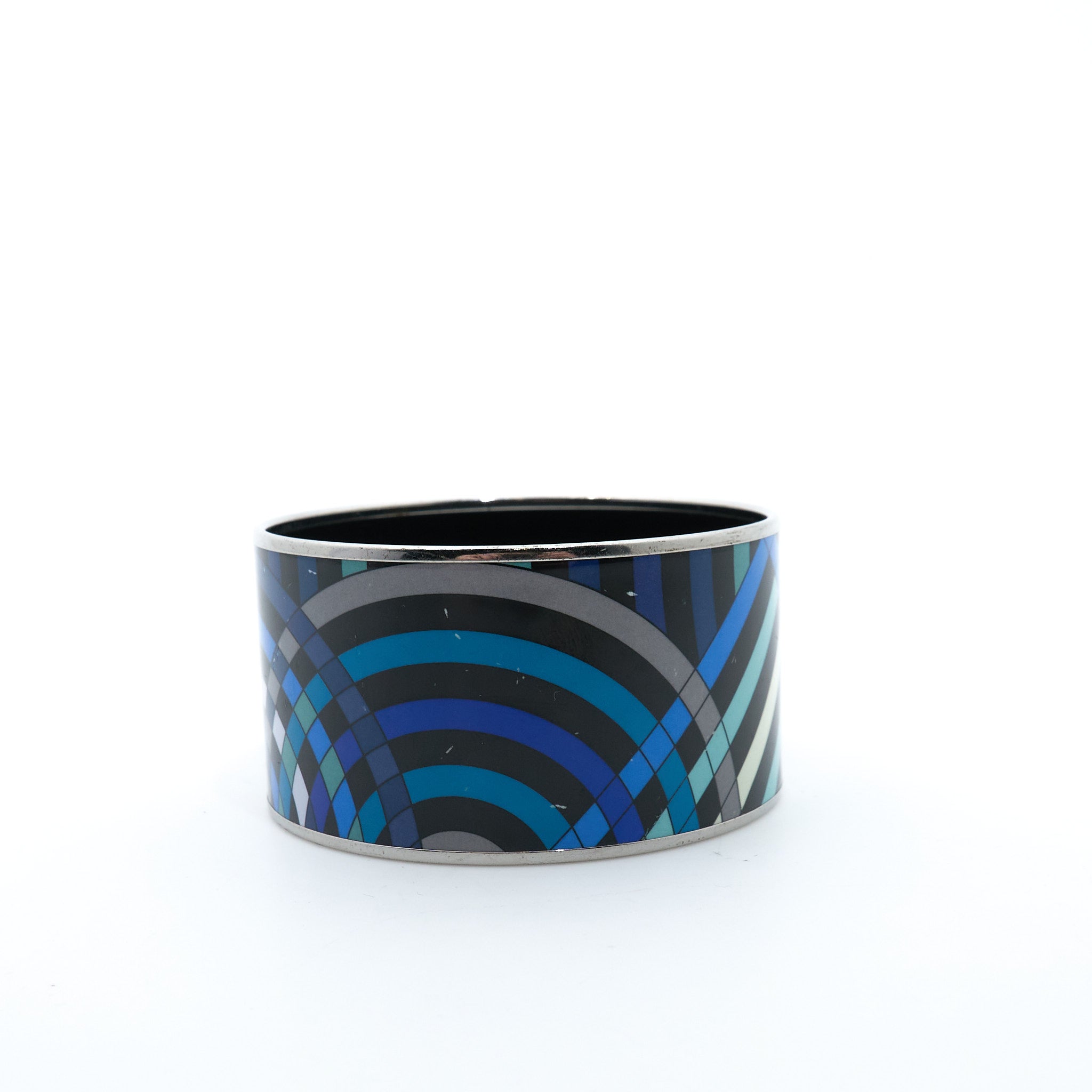 Hermes Enamel Spirographic Blue Bangle