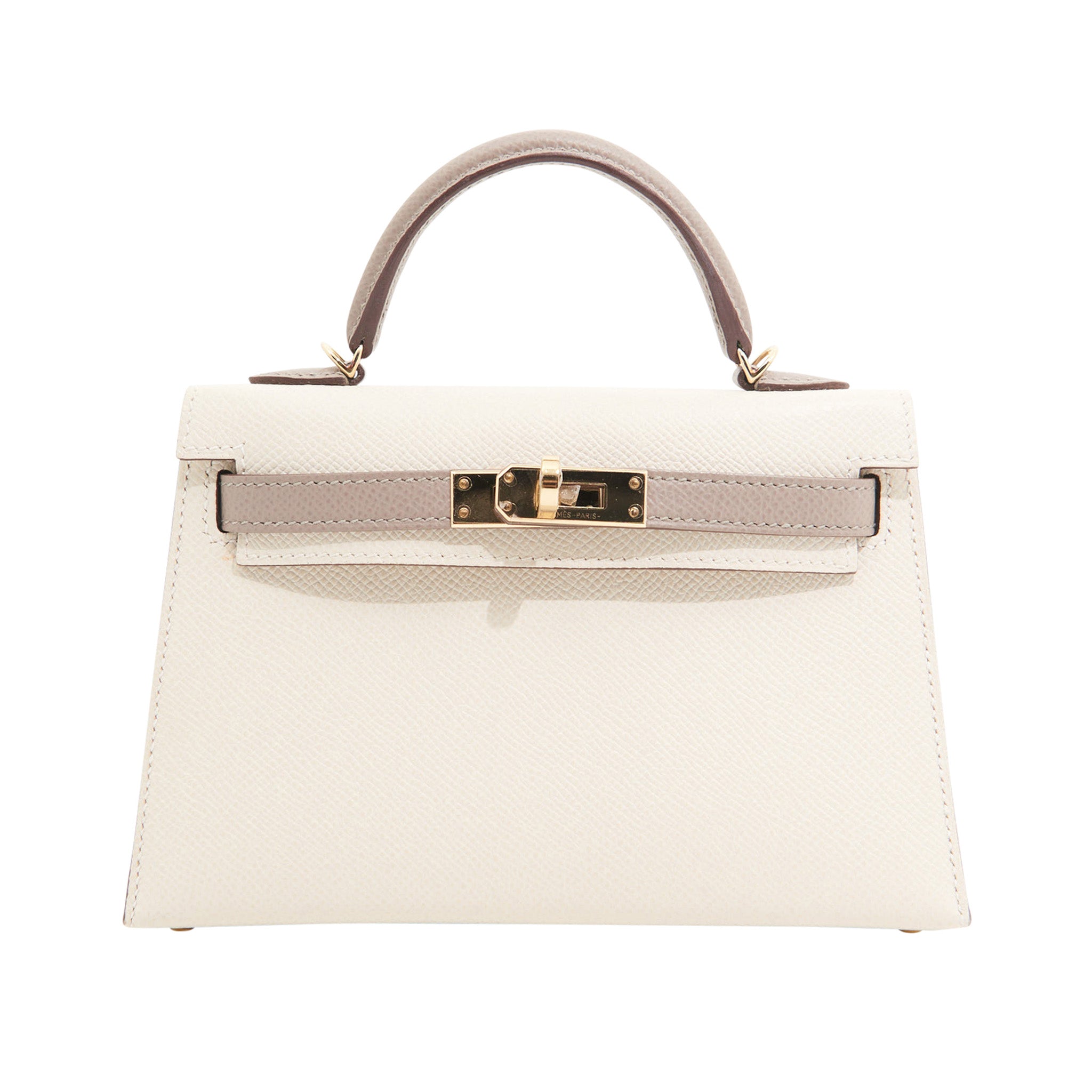 Hermes Epsom Mini Kelly in Custom white and Grey GHW