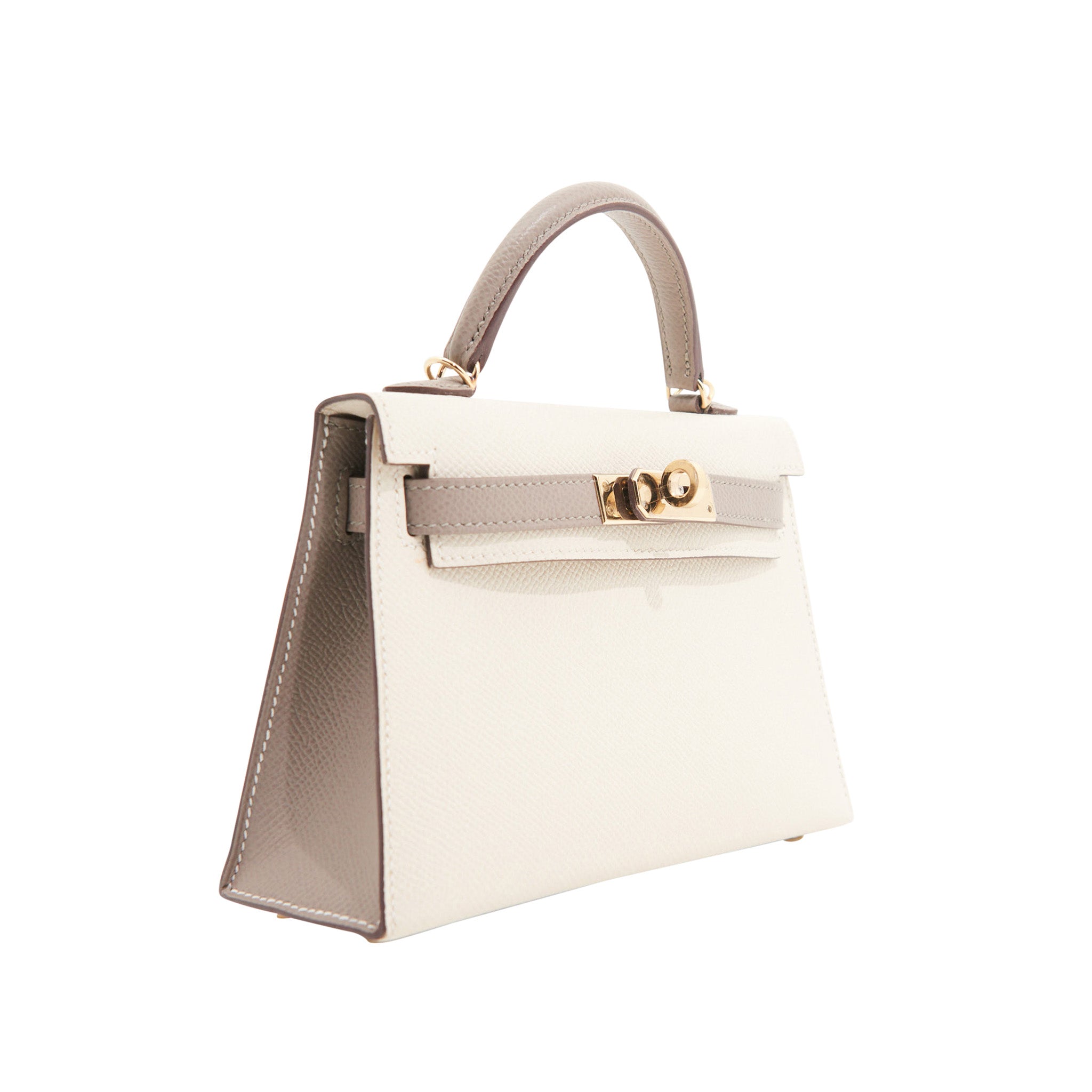 Hermes Epsom Mini Kelly in Custom white and Grey GHW