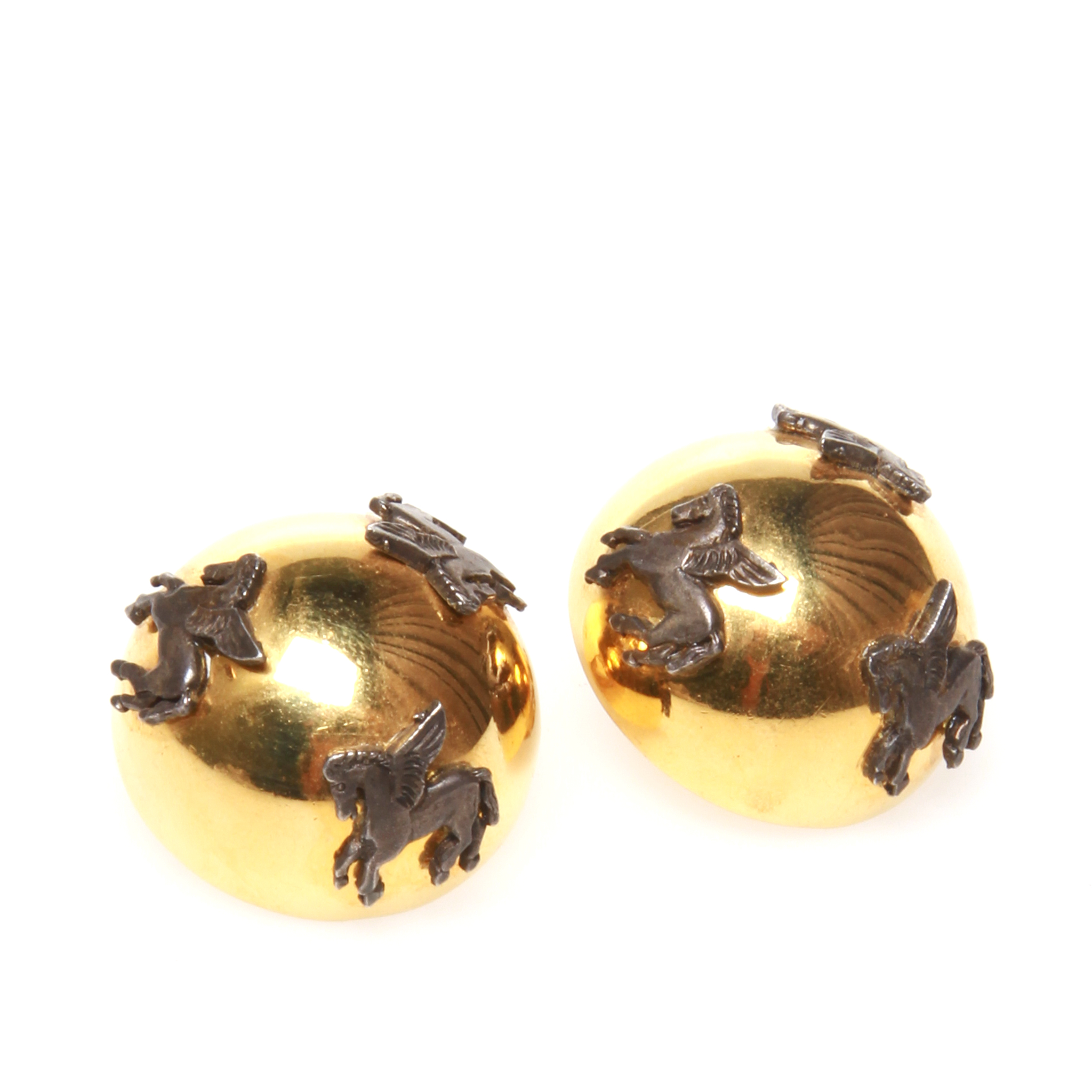 Hermes Pegasus Clip On Earrings