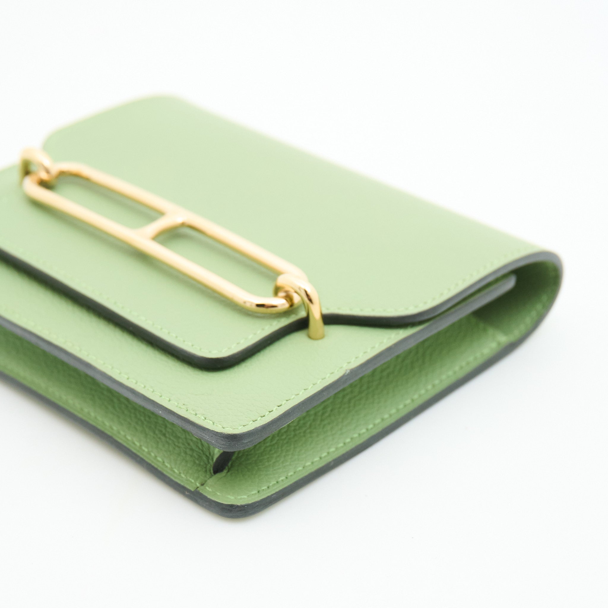 Hermes Evercolor Roulis Slim in Vert Criquet GHW