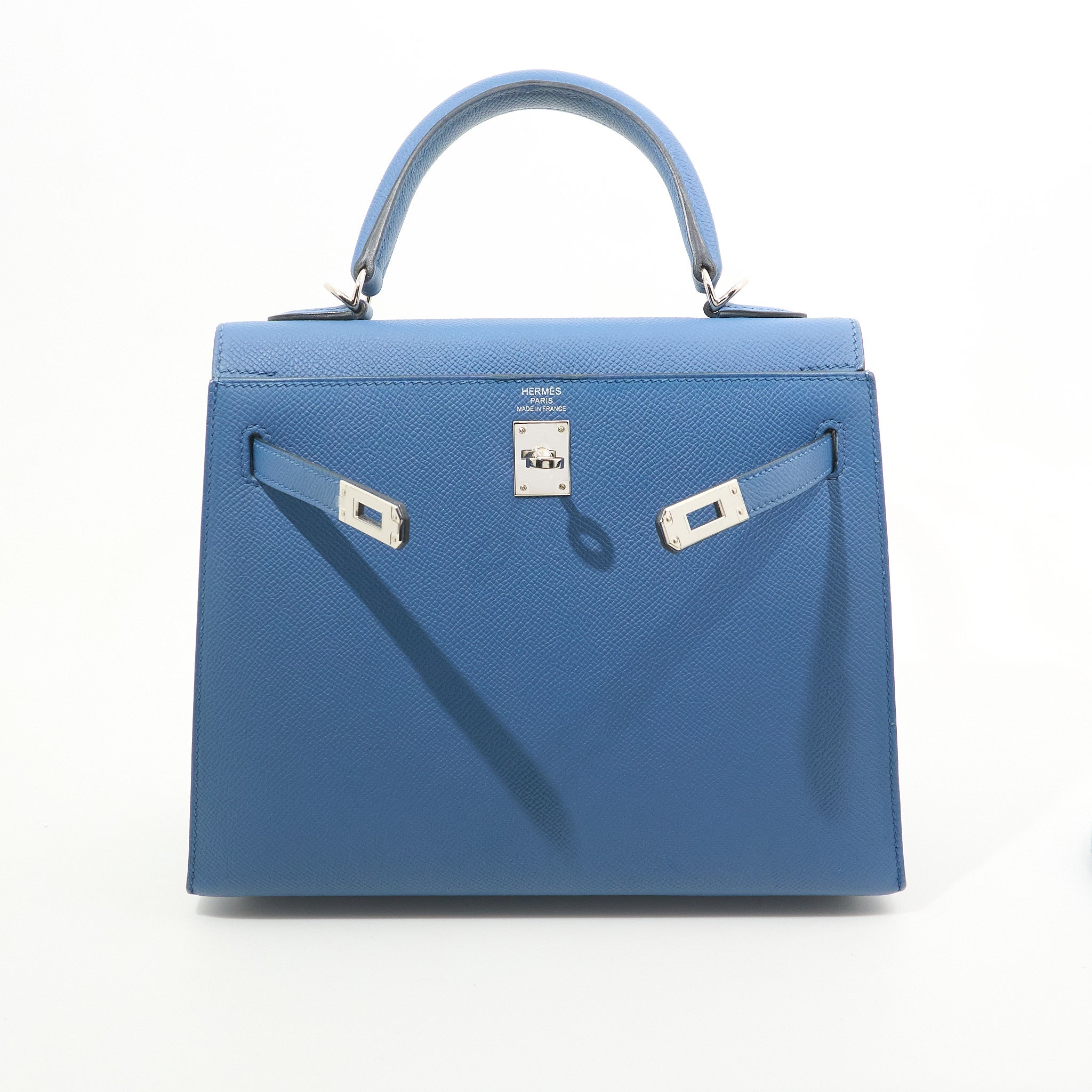 Hermes Kelly 25 Epsom S4 Deep Blue Kelly 25 Epsom leather PHW Stamp A