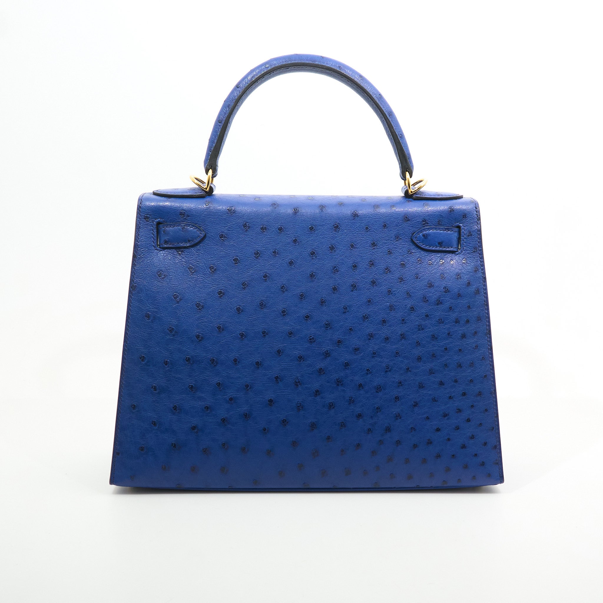 Hermes Kelly 28 Ostrich Blue Saphir GHW Stamp C