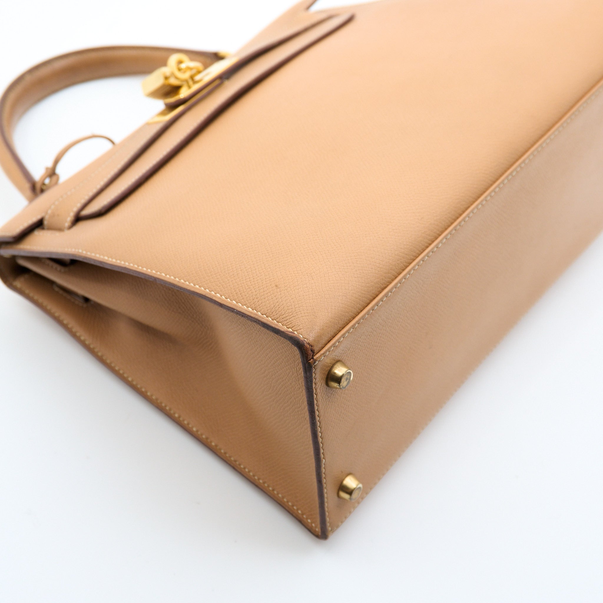 Hermes Kelly 28 Vintage Sesame Natural Courchevel GHW