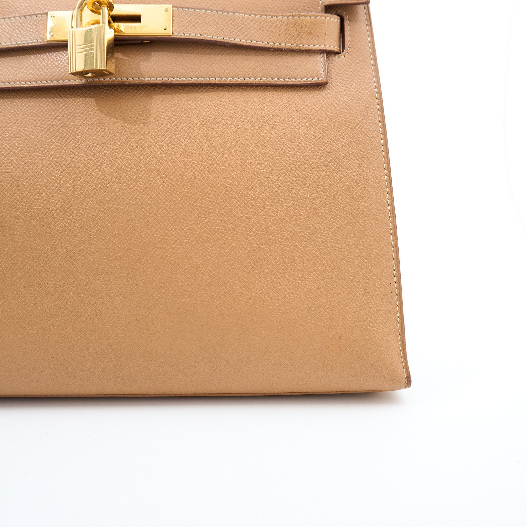 Hermes Kelly 28 Vintage Sesame Natural Courchevel GHW
