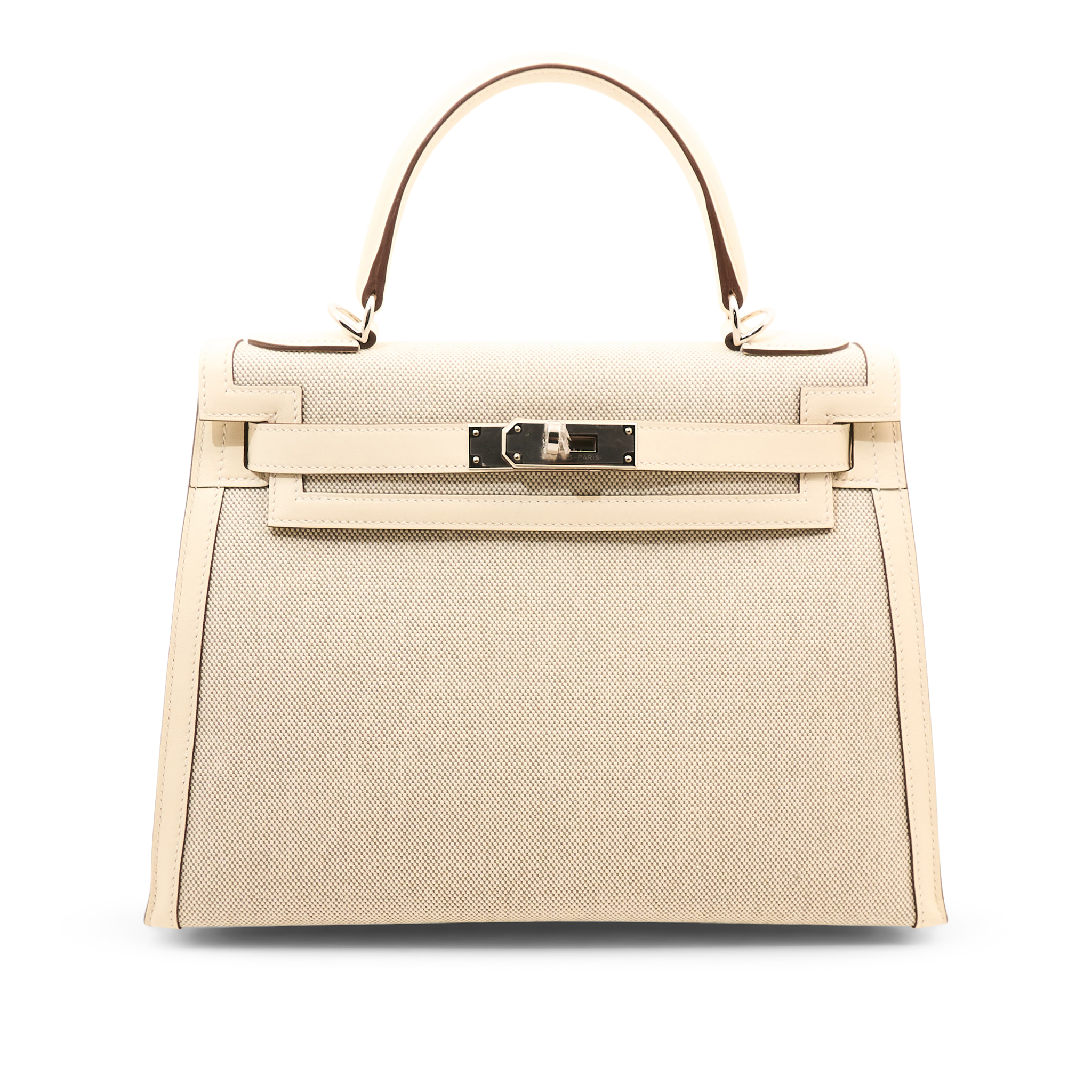 Hermès Kelly Sellier 28 Stamp Z (Year 2021) in Toile H and Veau Nata PHW