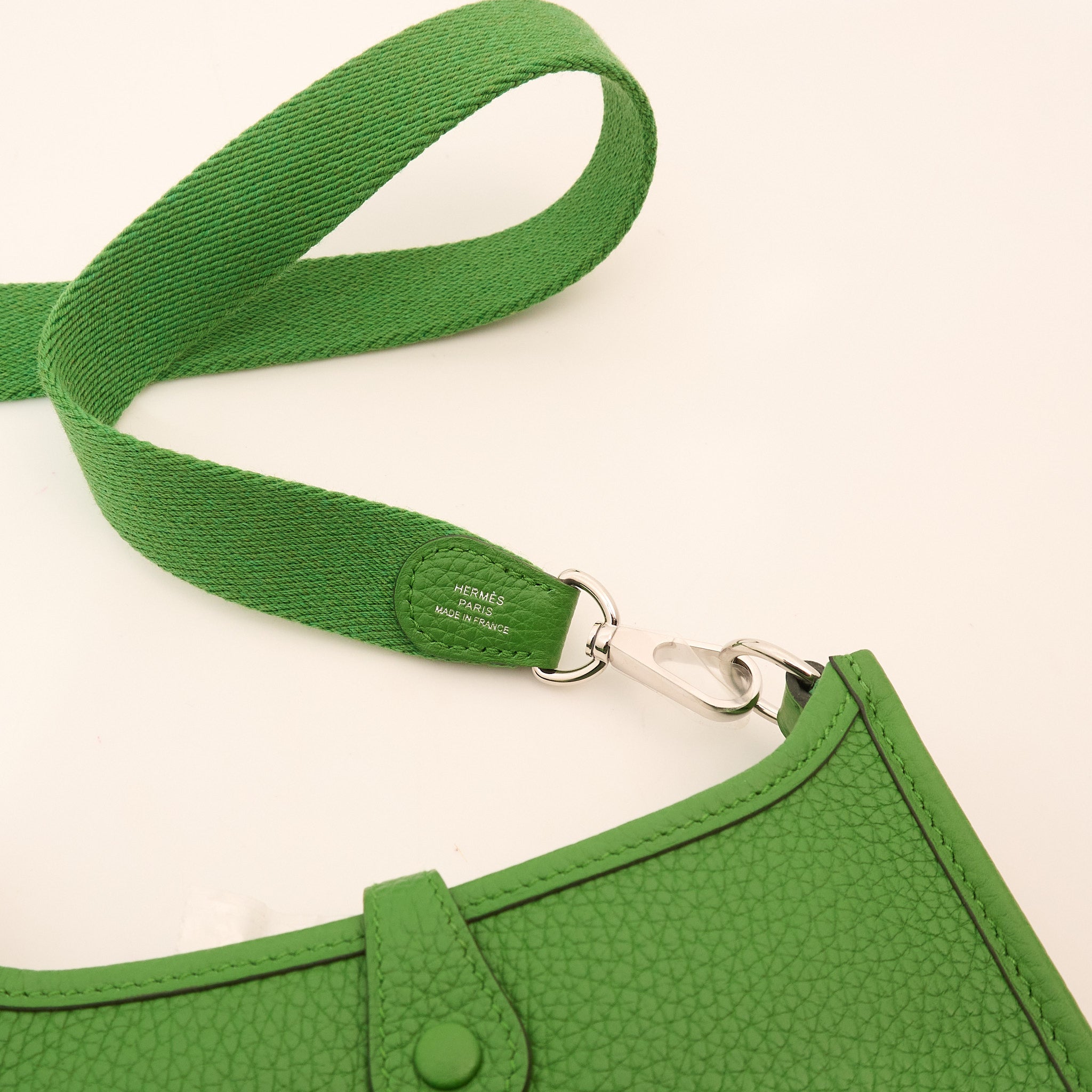 Hermes Mini Evelyne Clemence Vert Yucca PHW
