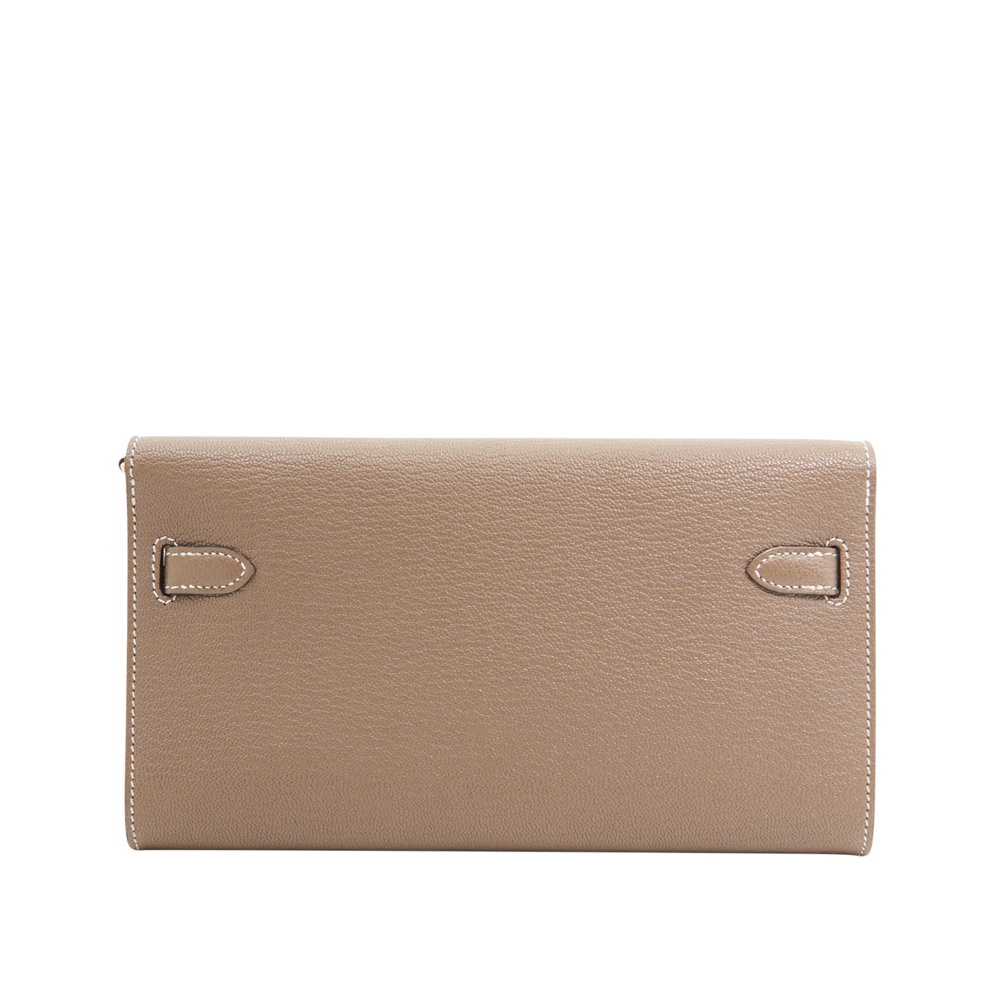 Hermes Togo Kelly to go Wallet in Etoupe GHW
