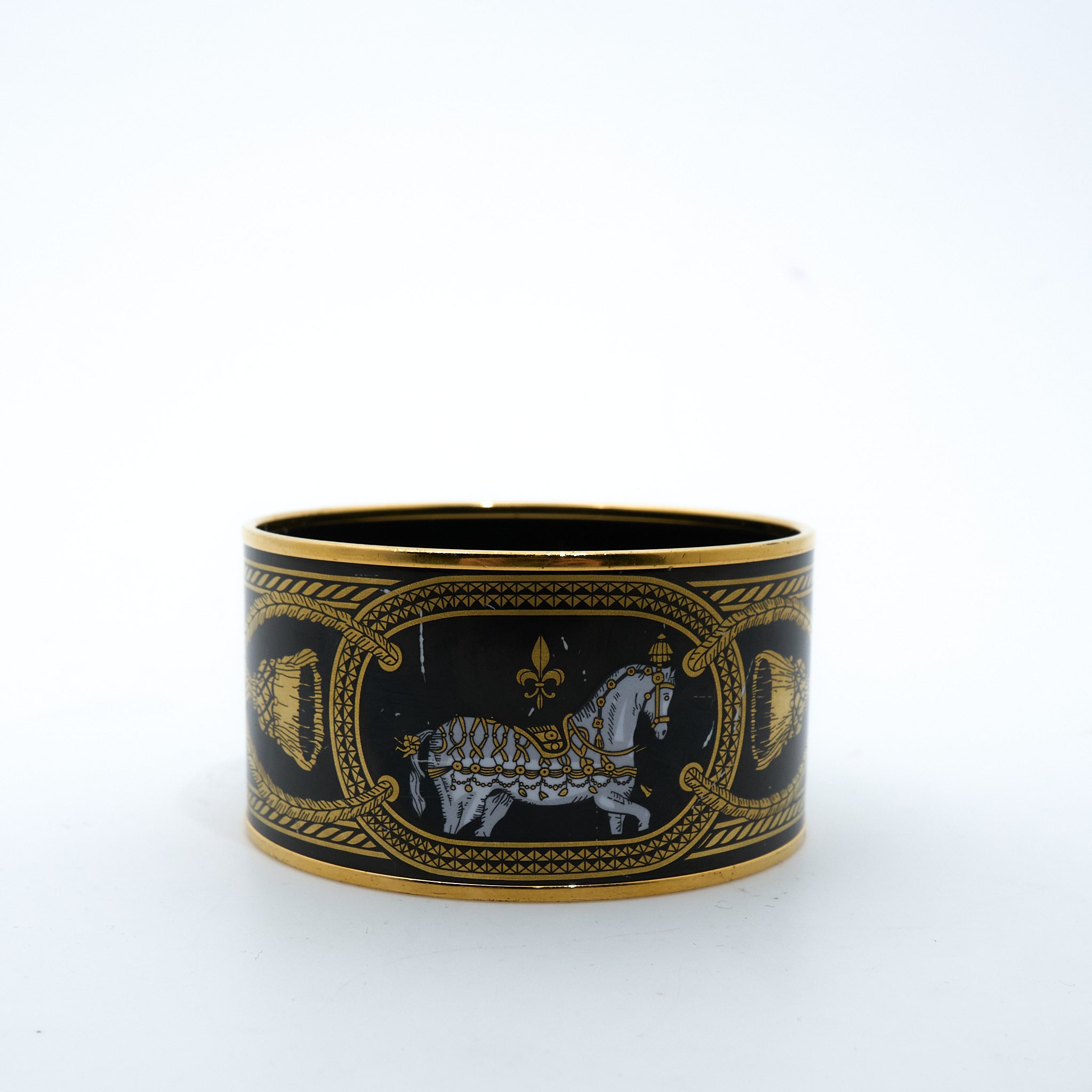 Hermes Enamel Grand Apparat Extra Wide Bangle