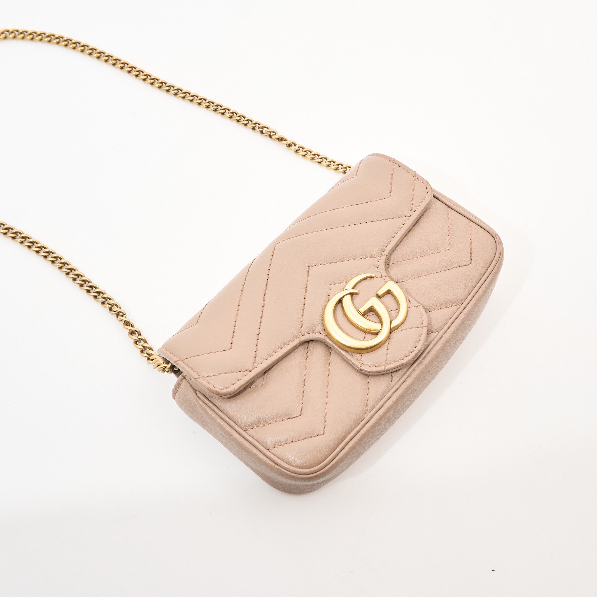 Gucci GG Marmont Matelasse Super Mini Dusty Pink Bag