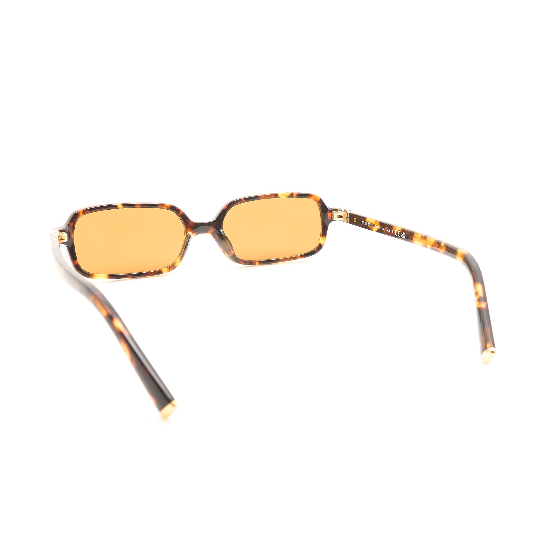 Miu Miu Rectangle Honey Havana Brown Sunglasses