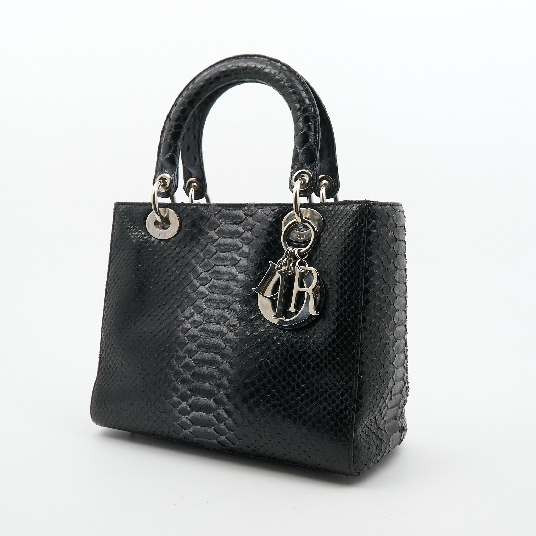 Lady Dior Medium Black Python