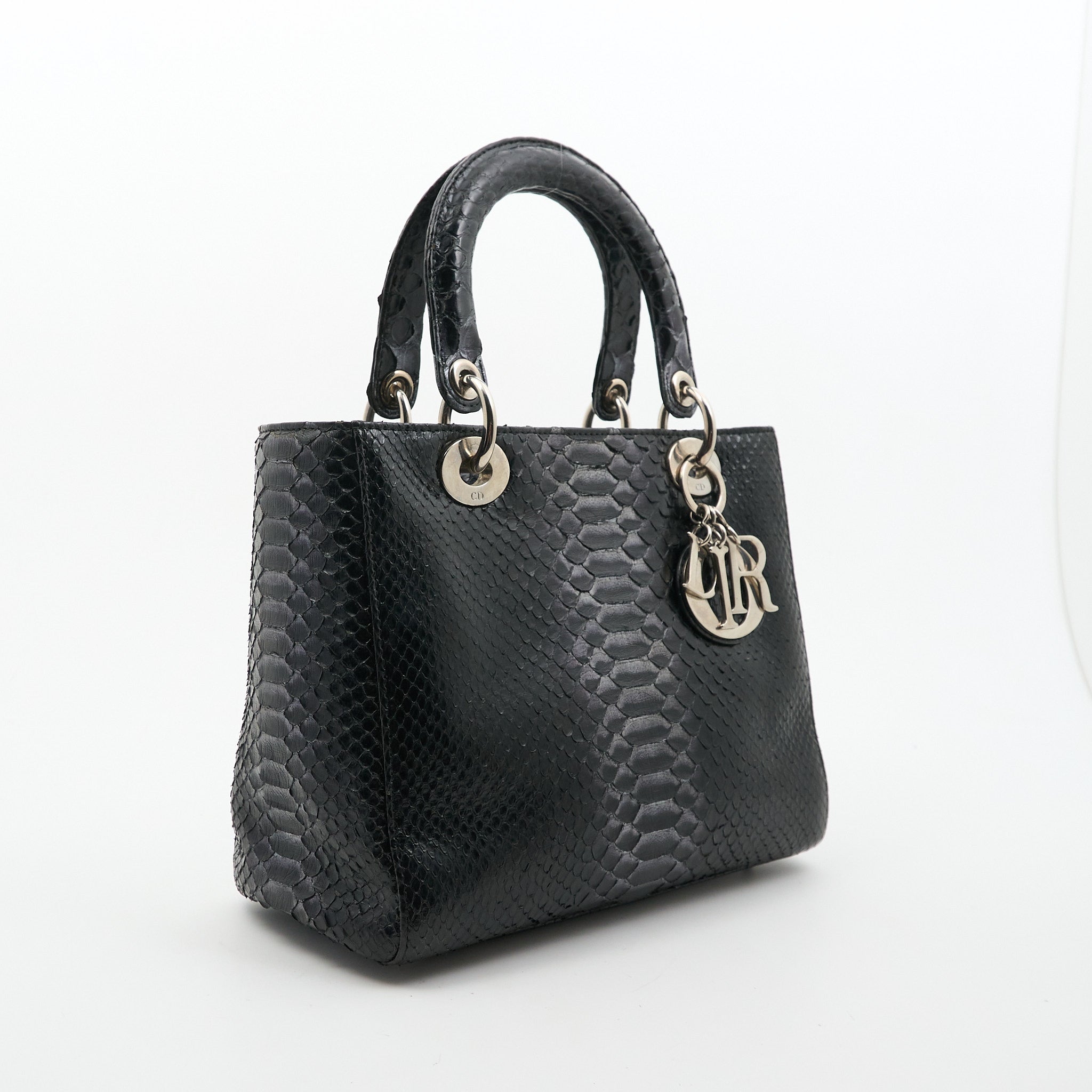 Lady Dior Medium Black Python