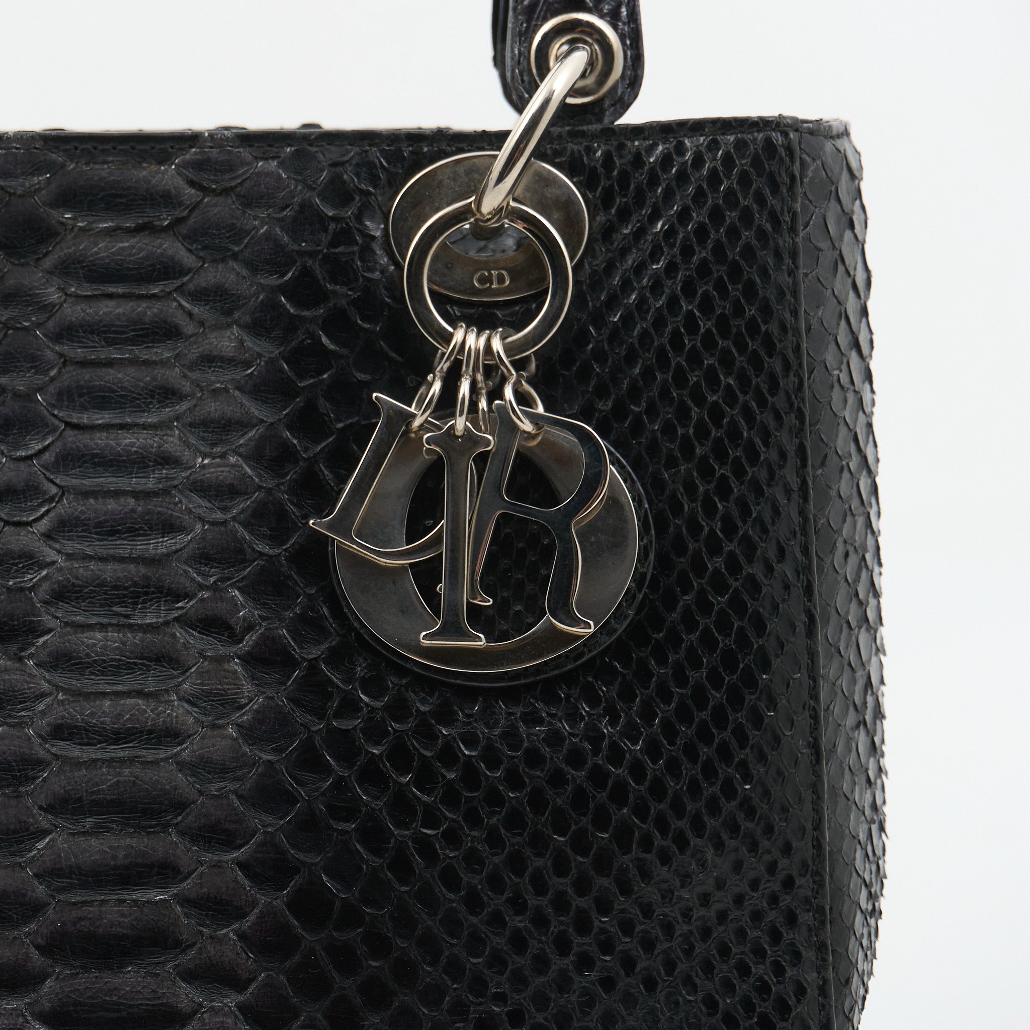 Lady Dior Medium Black Python