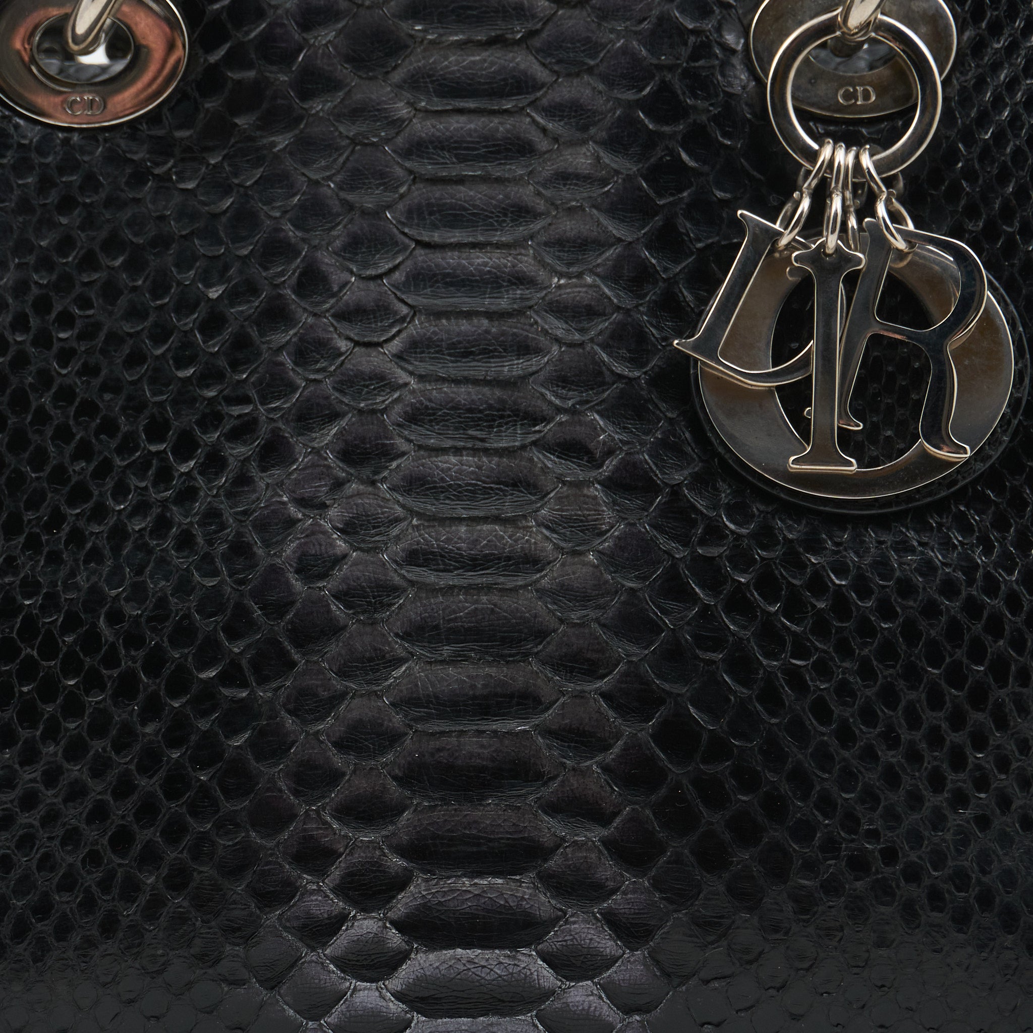 Lady Dior Medium Black Python