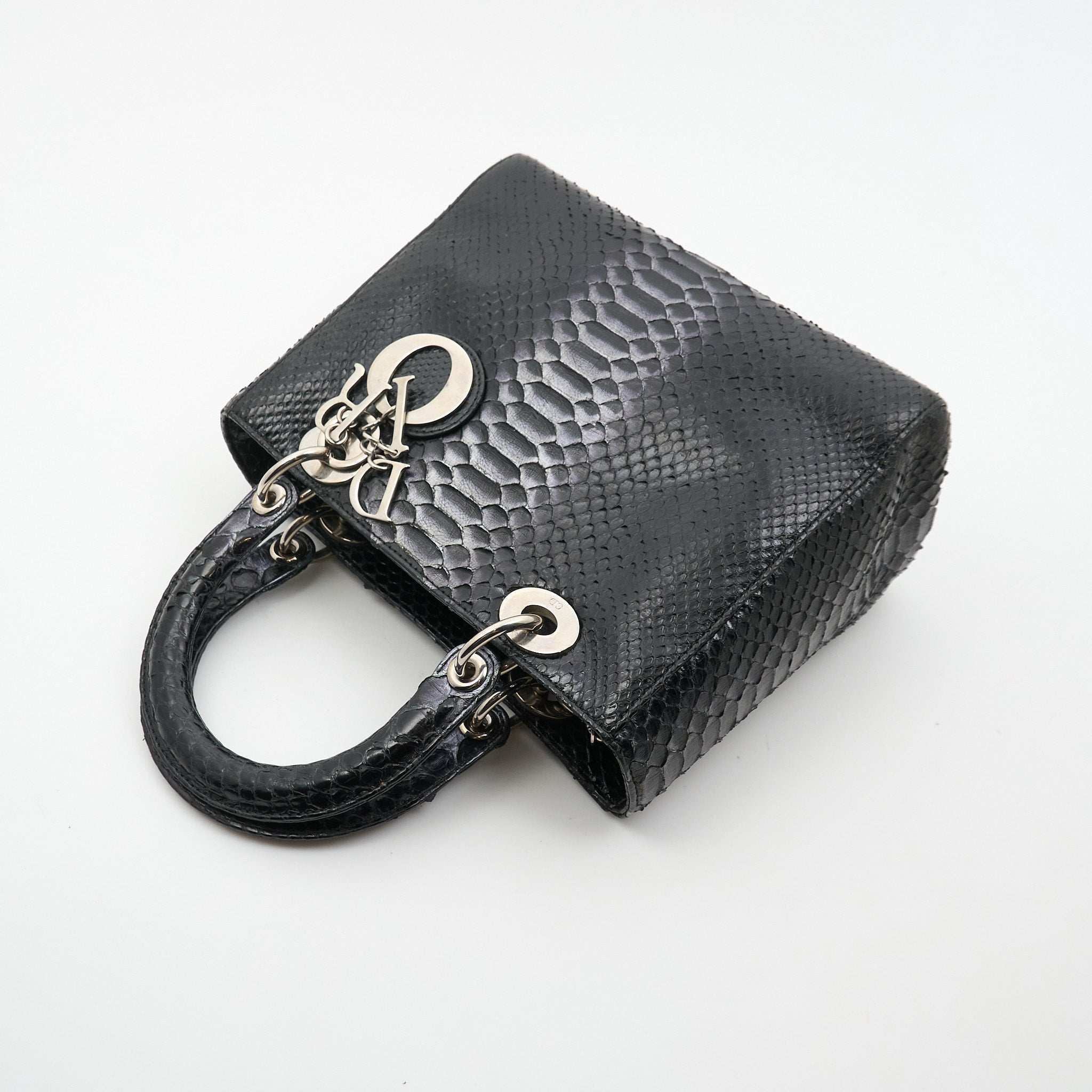 Lady Dior Medium Black Python