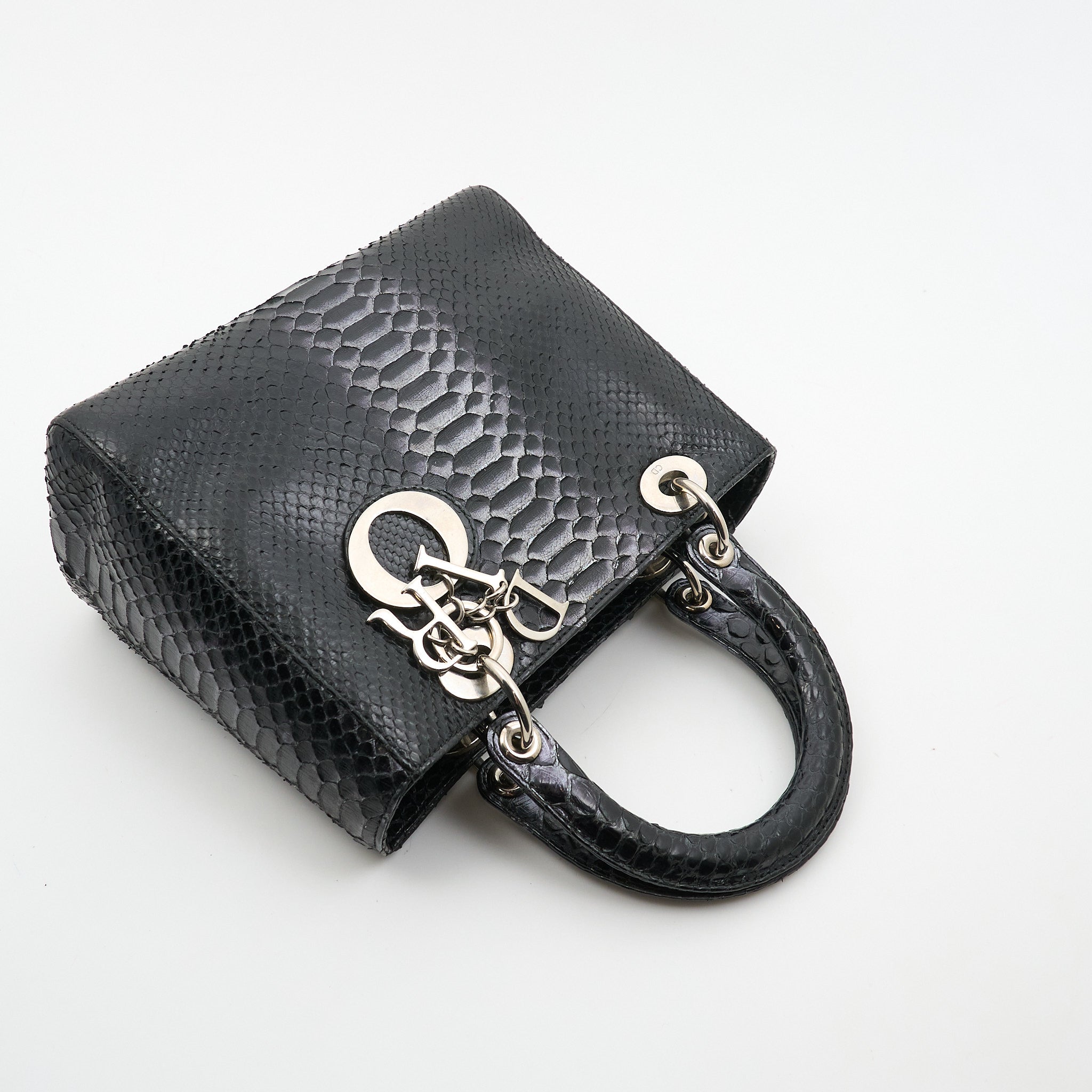 Lady Dior Medium Black Python