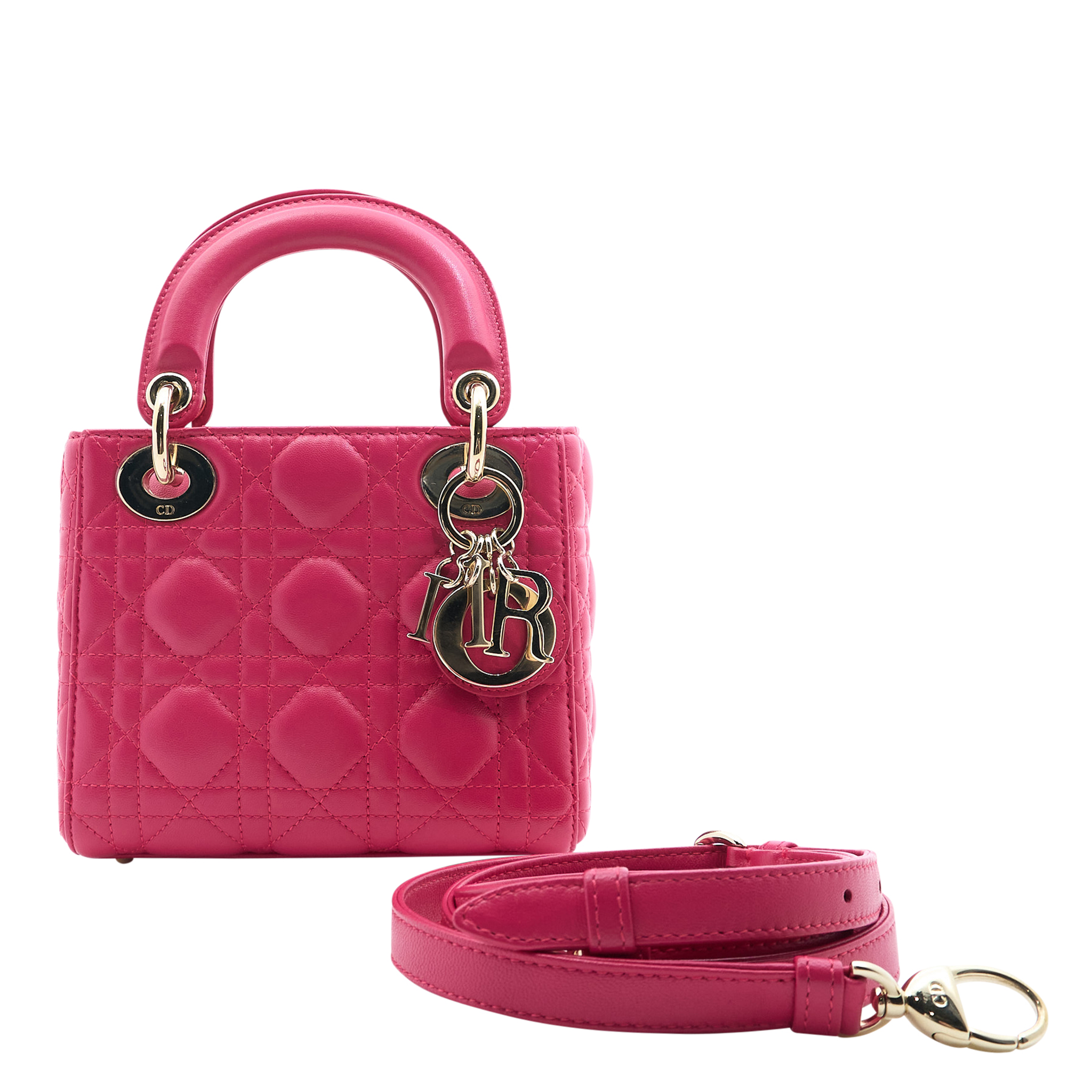 Christian Dior Mini Lady Dior Fuchsia Pink Bag