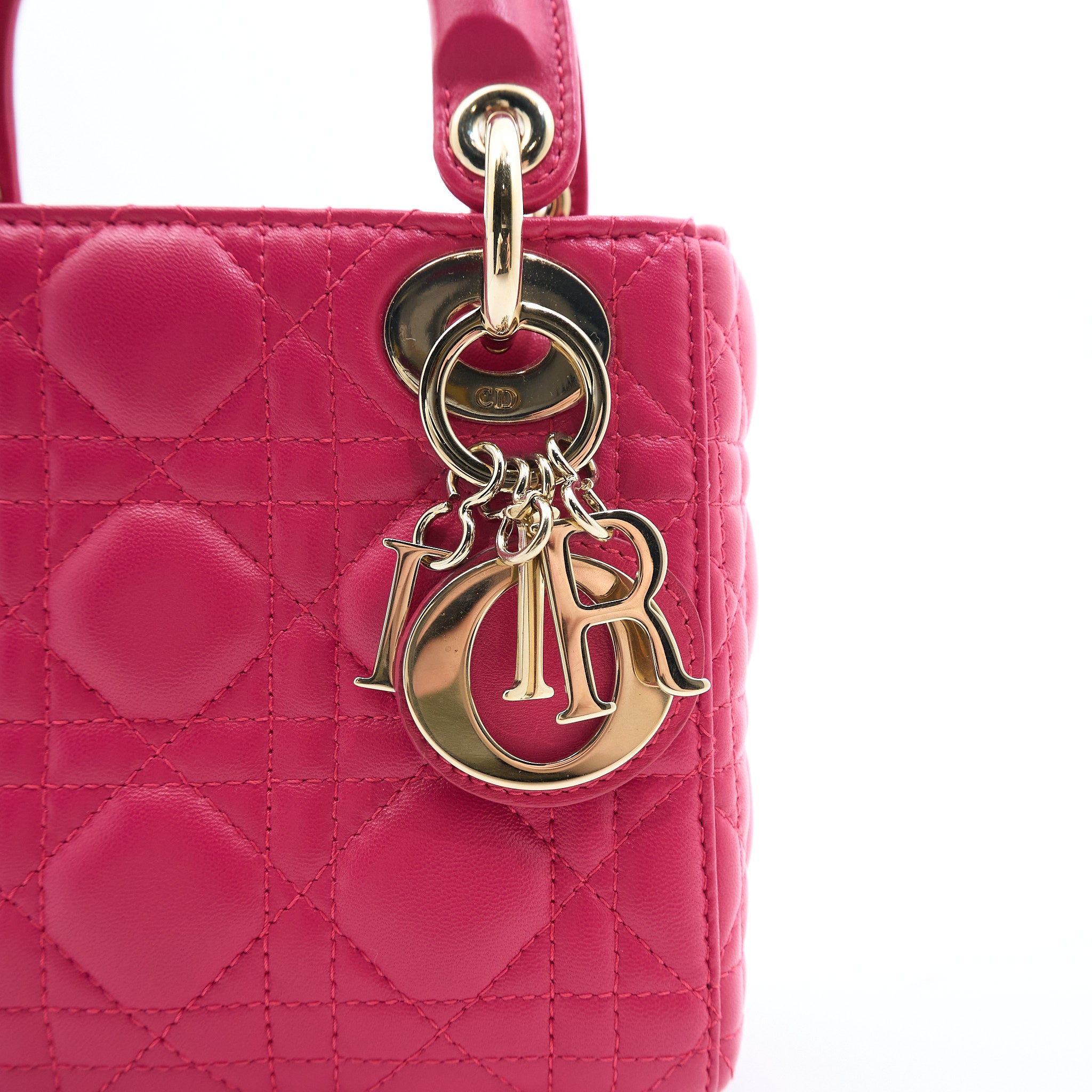 Christian Dior Mini Lady Dior Fuchsia Pink Bag