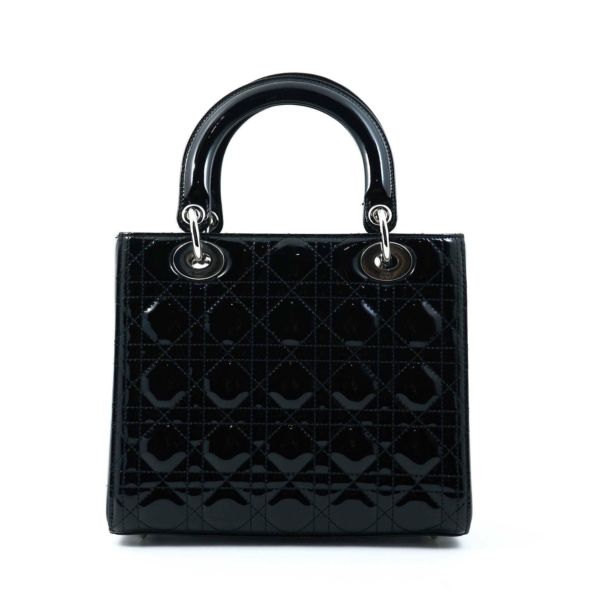 Christian Dior Lady Dior Small Black Patent Bag