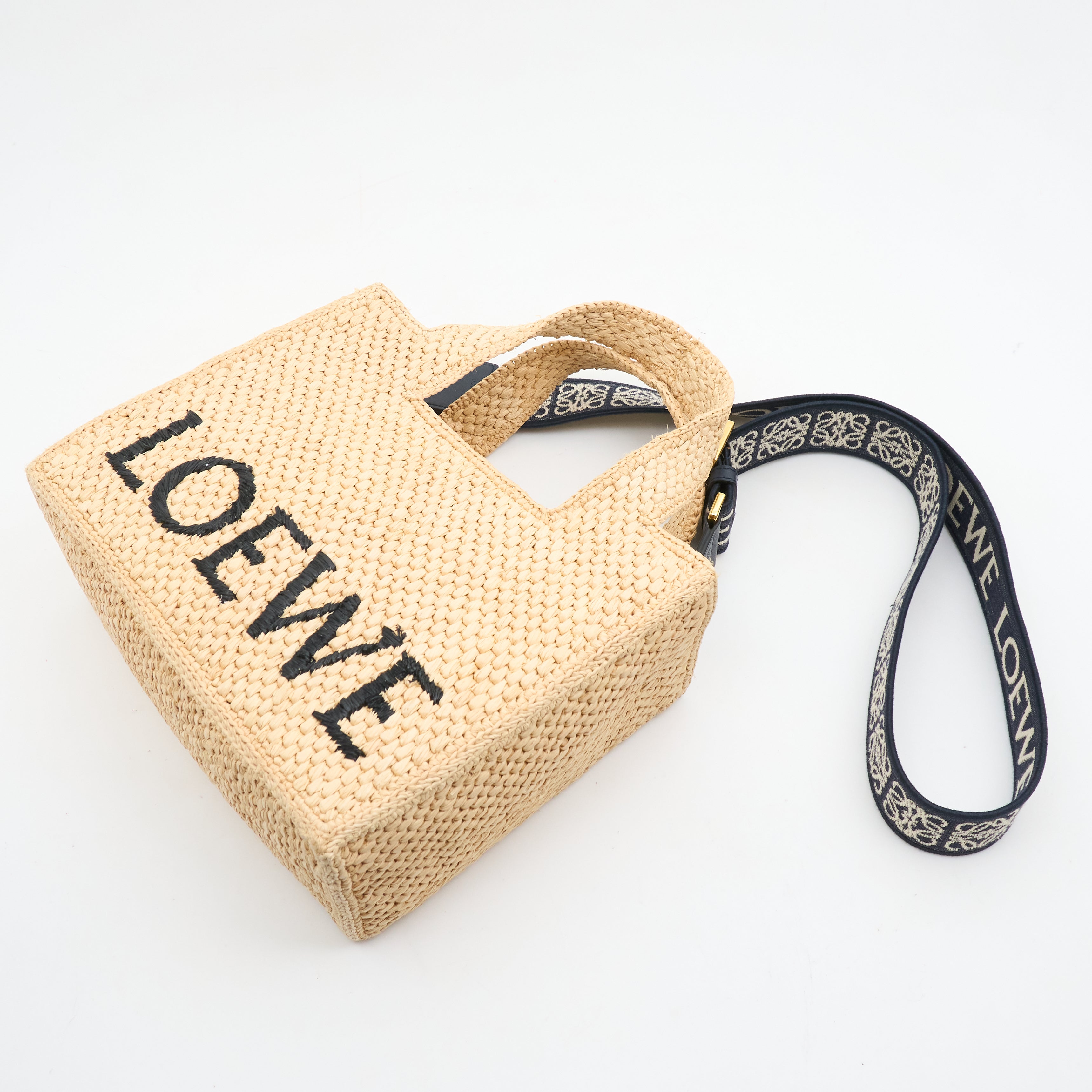 Loewe x Paula's Ibiza Logo Raffia Tote