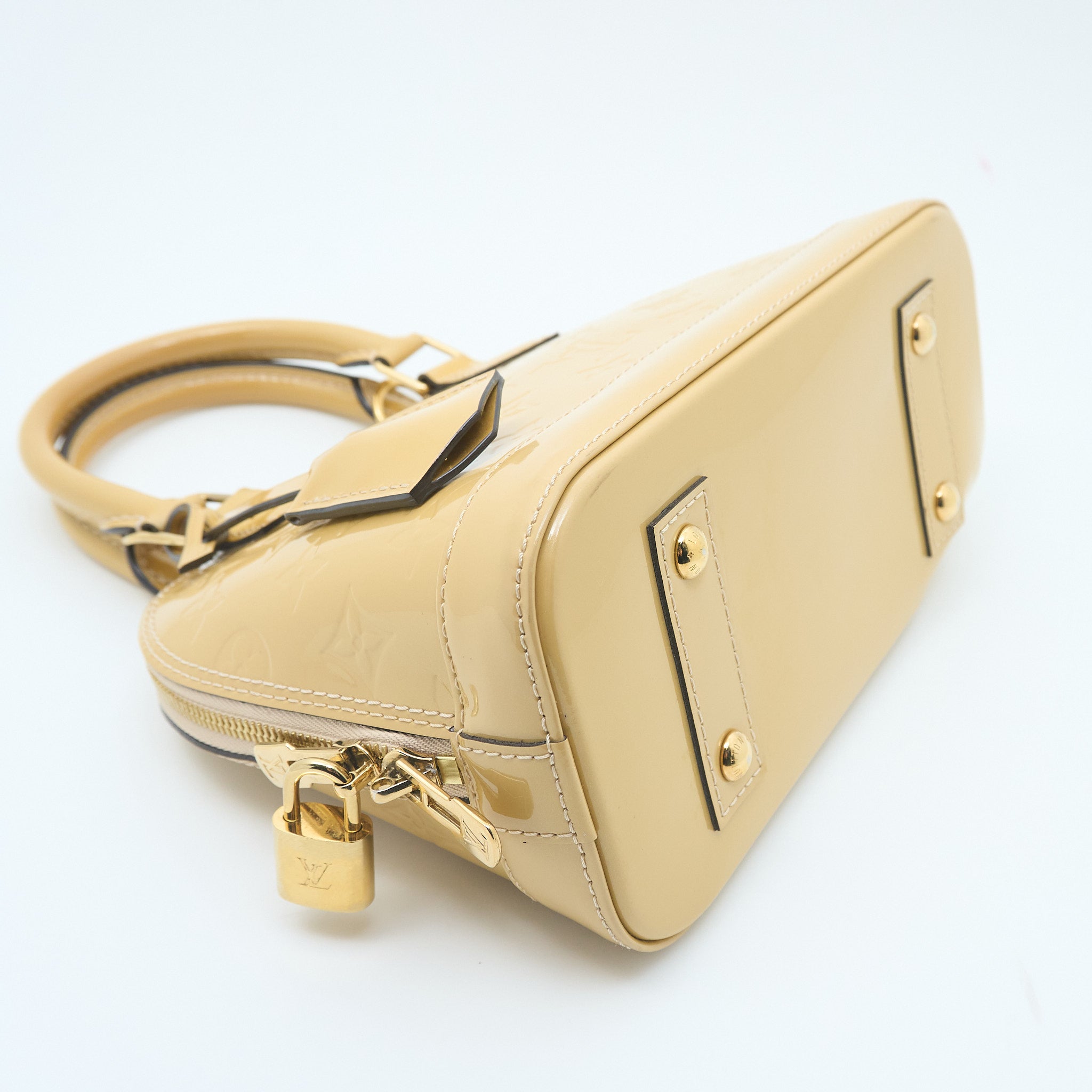 Louis Vuitton Alma BB Monogram Mustard Vernis Leather