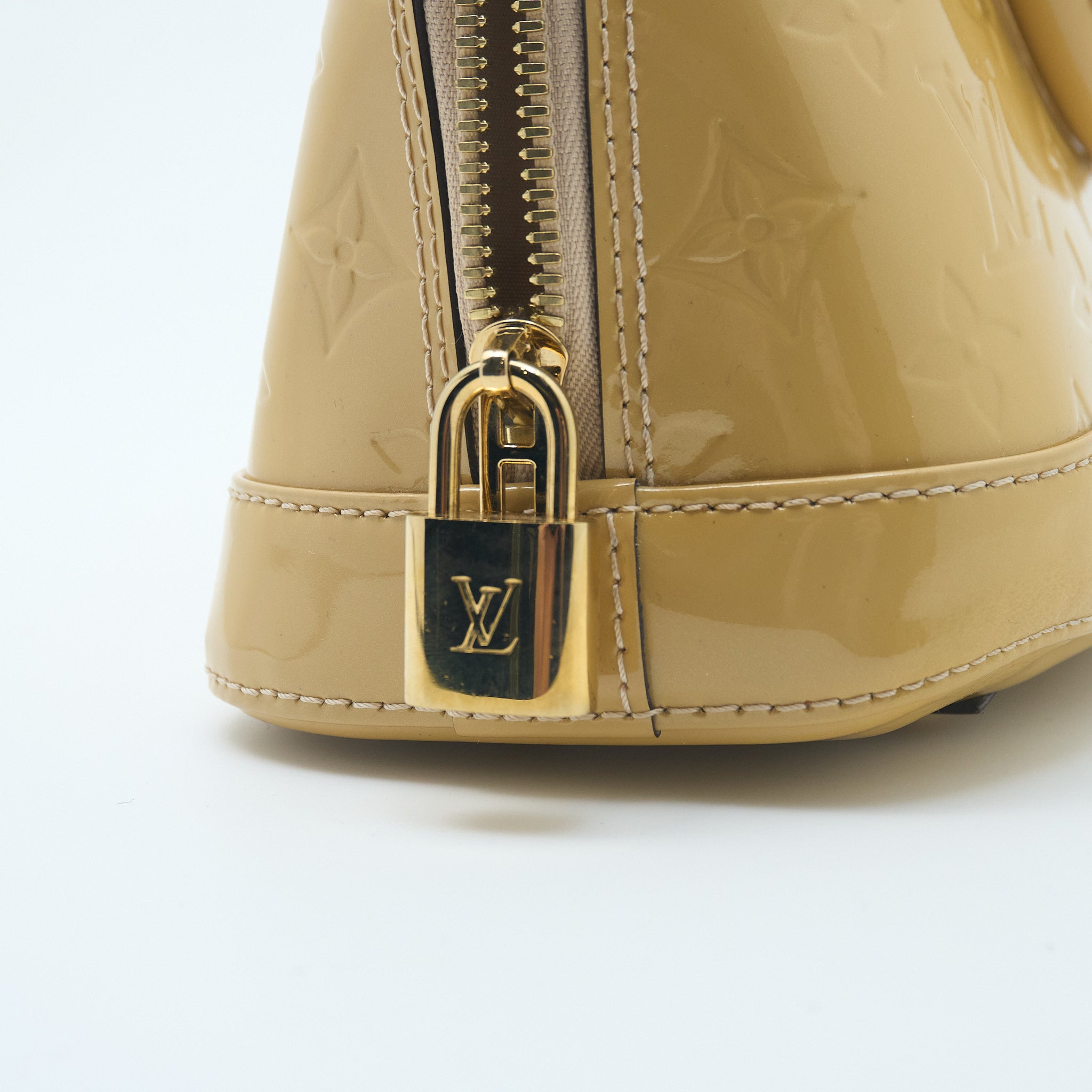 Louis Vuitton Alma BB Monogram Mustard Vernis Leather