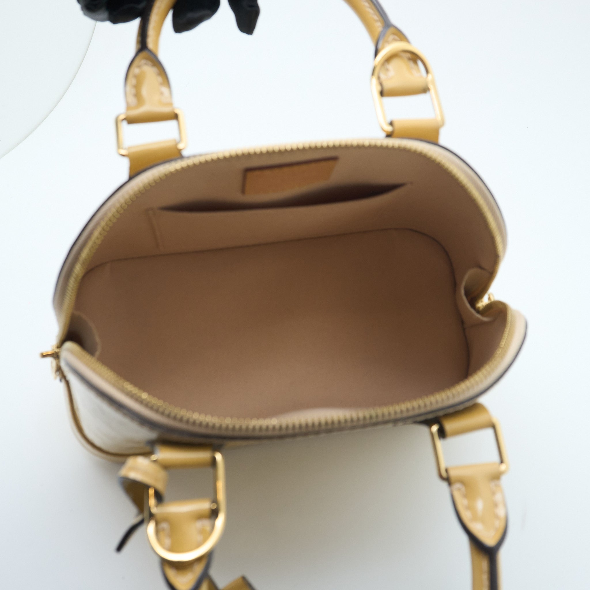 Louis Vuitton Alma BB Monogram Mustard Vernis Leather