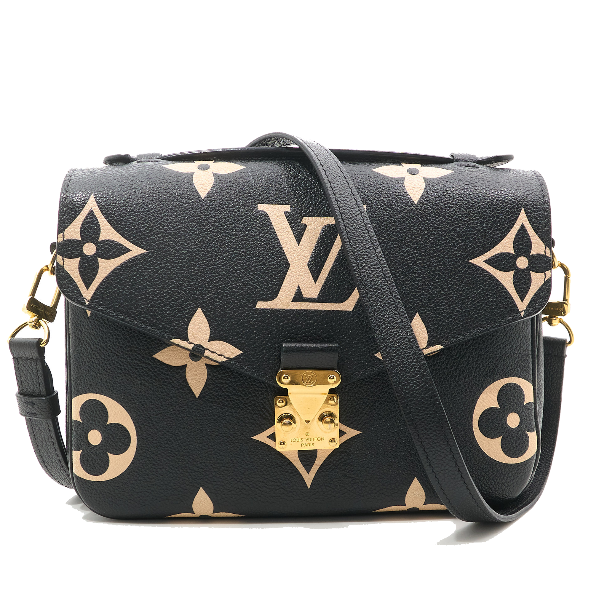 Louis Vuitton Bi-Colour Pochette Metis Black & Beige