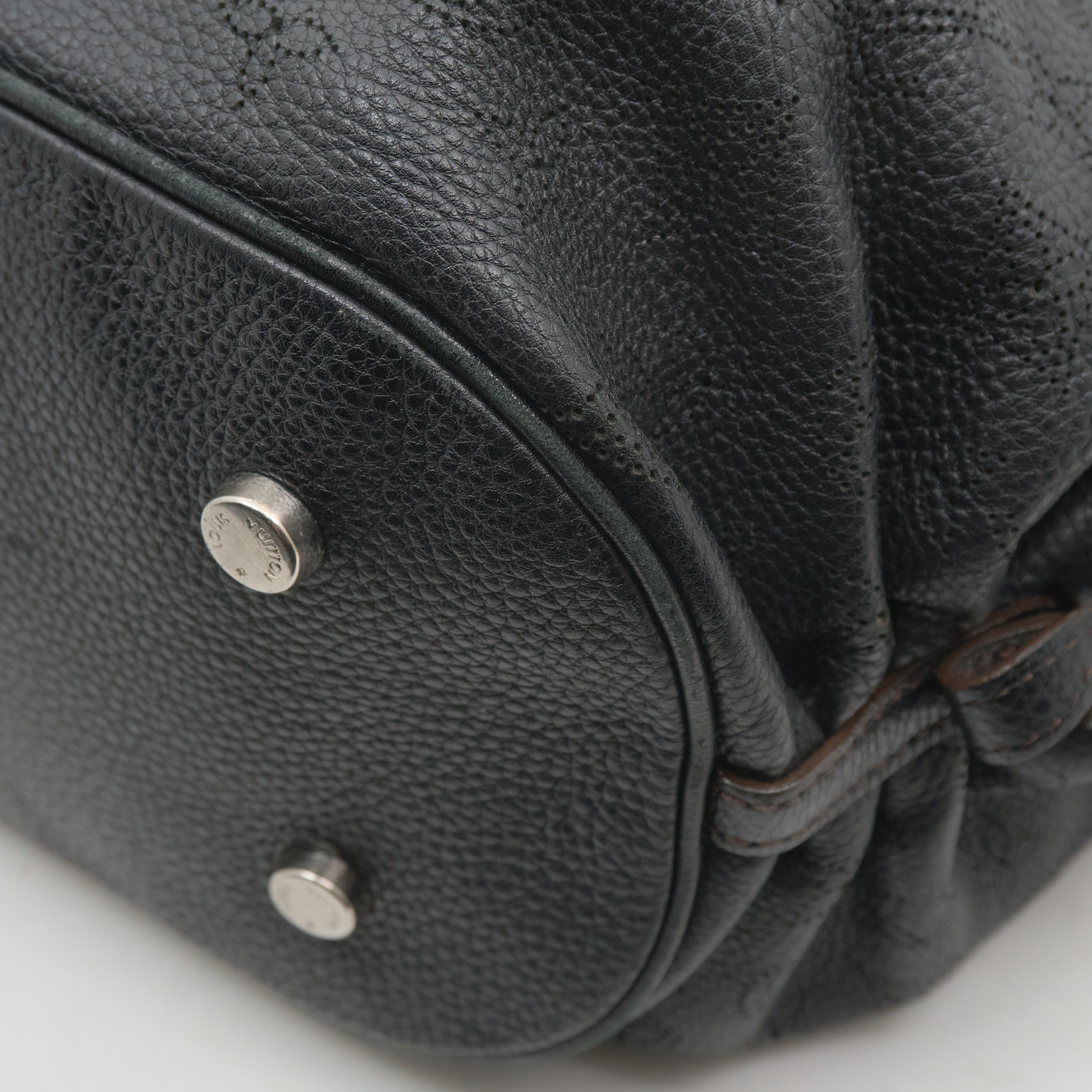 Louis Vuitton Black Mahina Hobo shoulder Bag
