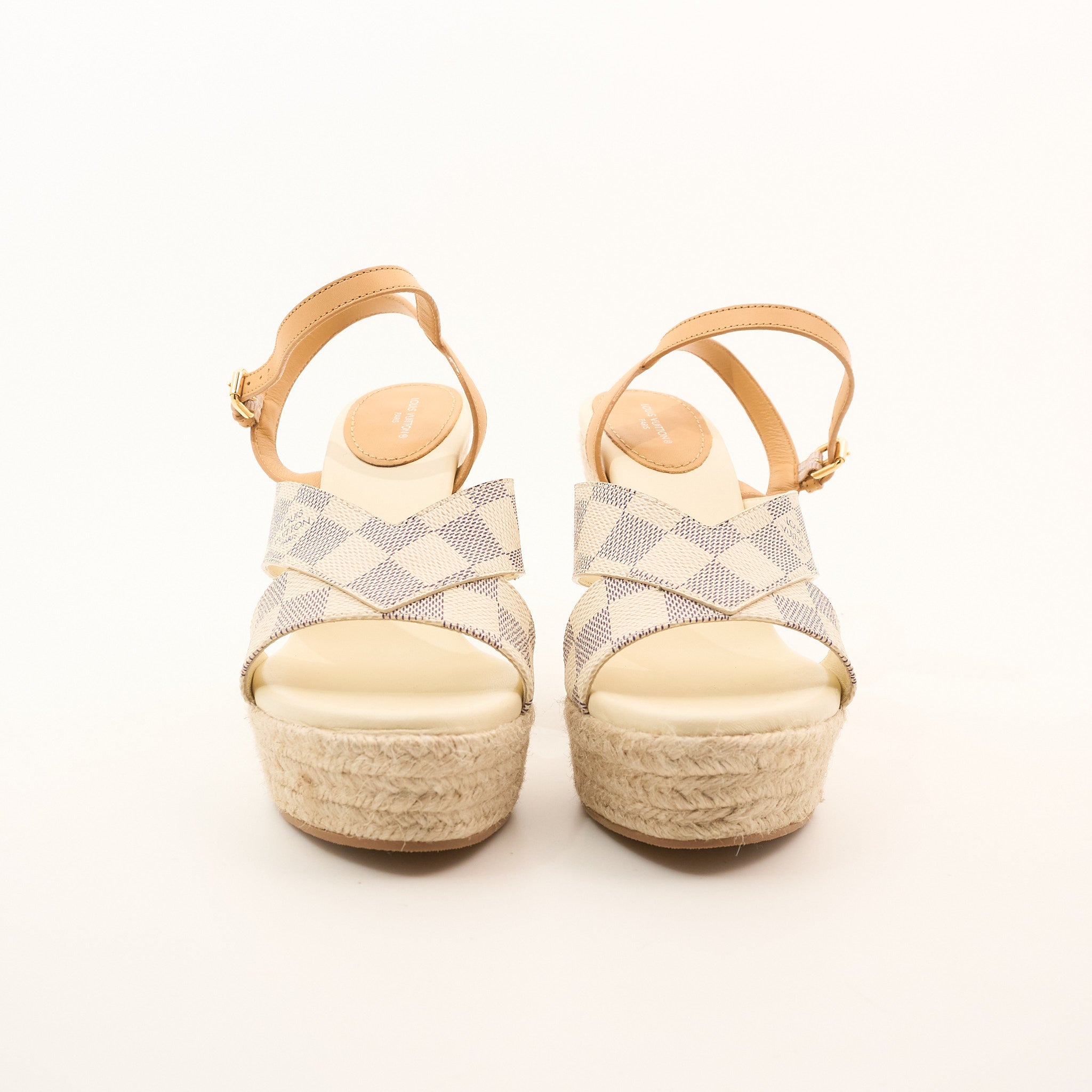 Louis Vuitton Damier Azur Espadrille Wedge Heel EU 39