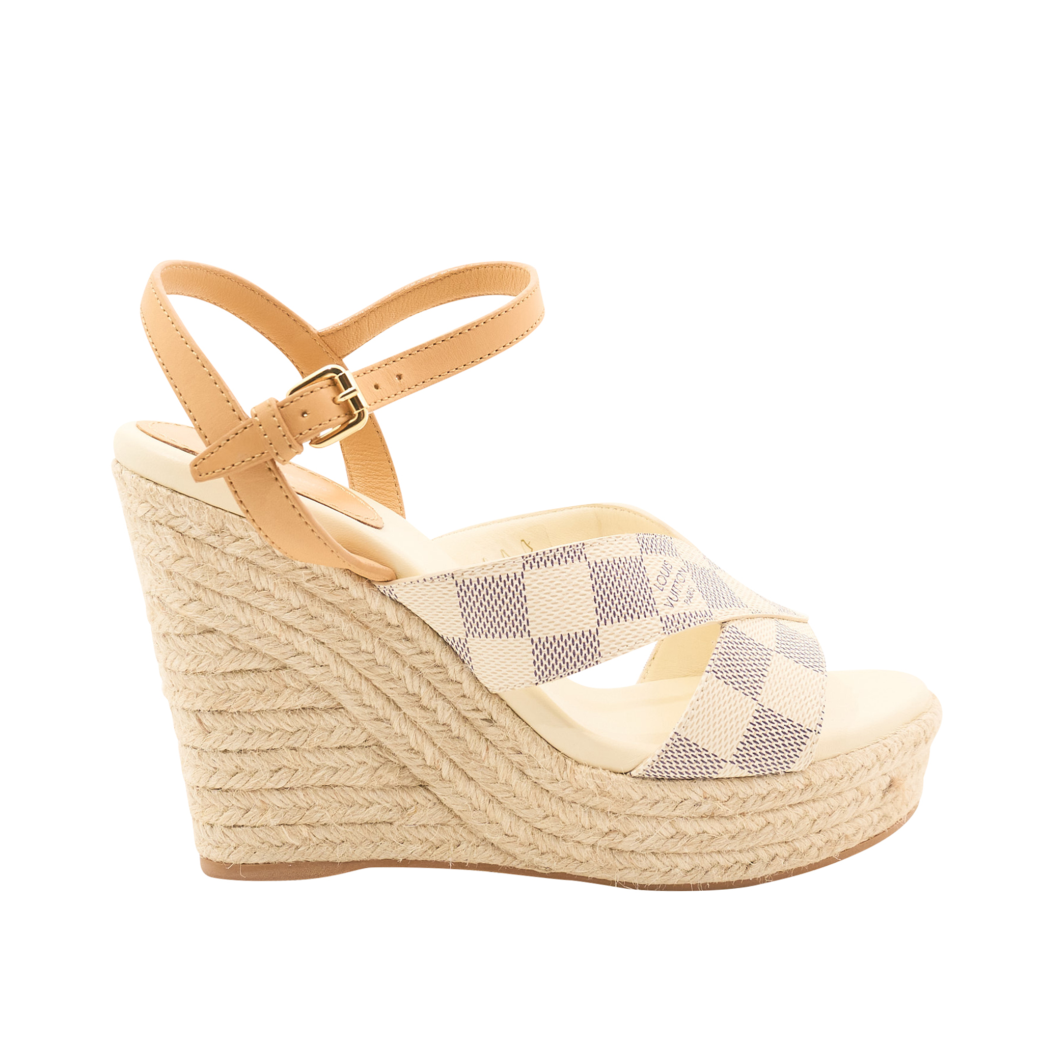 Louis Vuitton Damier Azur Espadrille Wedge Heel EU 39