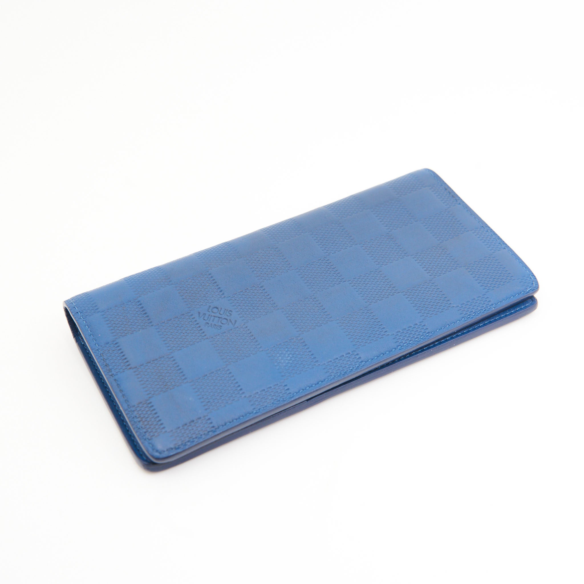 Louis Vuitton Leather Brazza Wallet in Blue