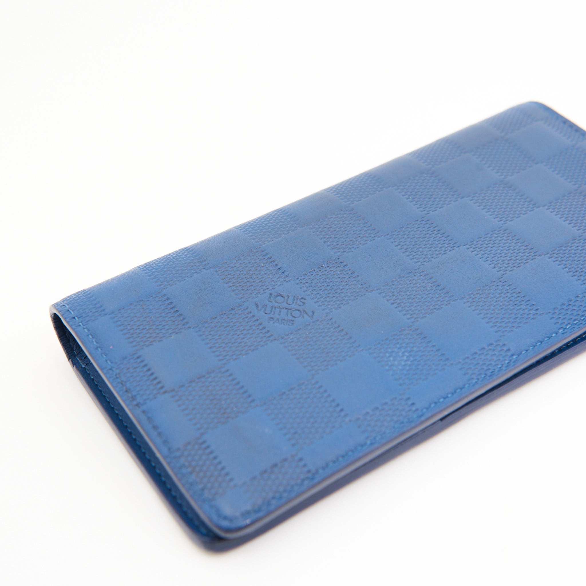 Louis Vuitton Leather Brazza Wallet in Blue