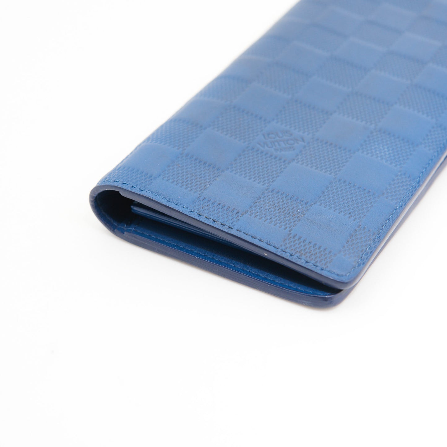 Louis Vuitton Leather Brazza Wallet in Blue