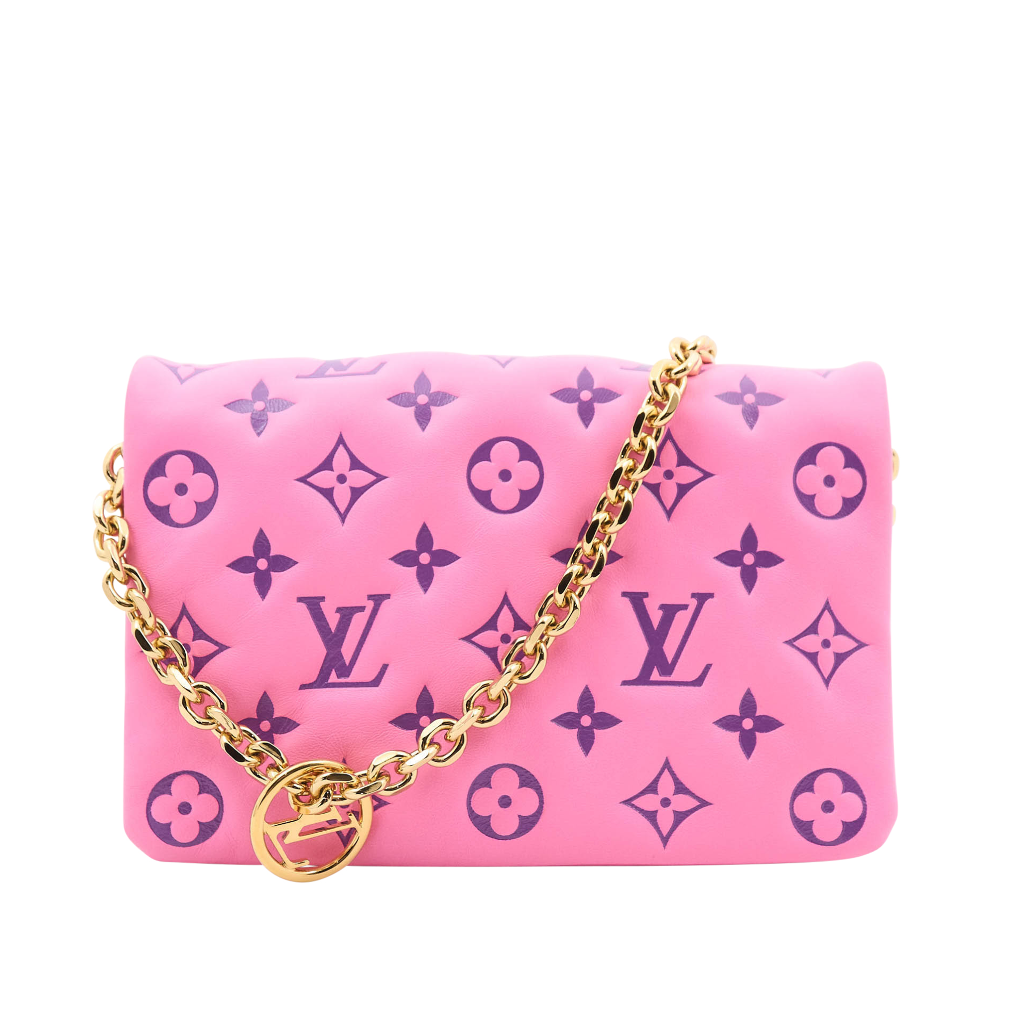 Louis Vuitton Monogram Pochette Coussin Rose Violet